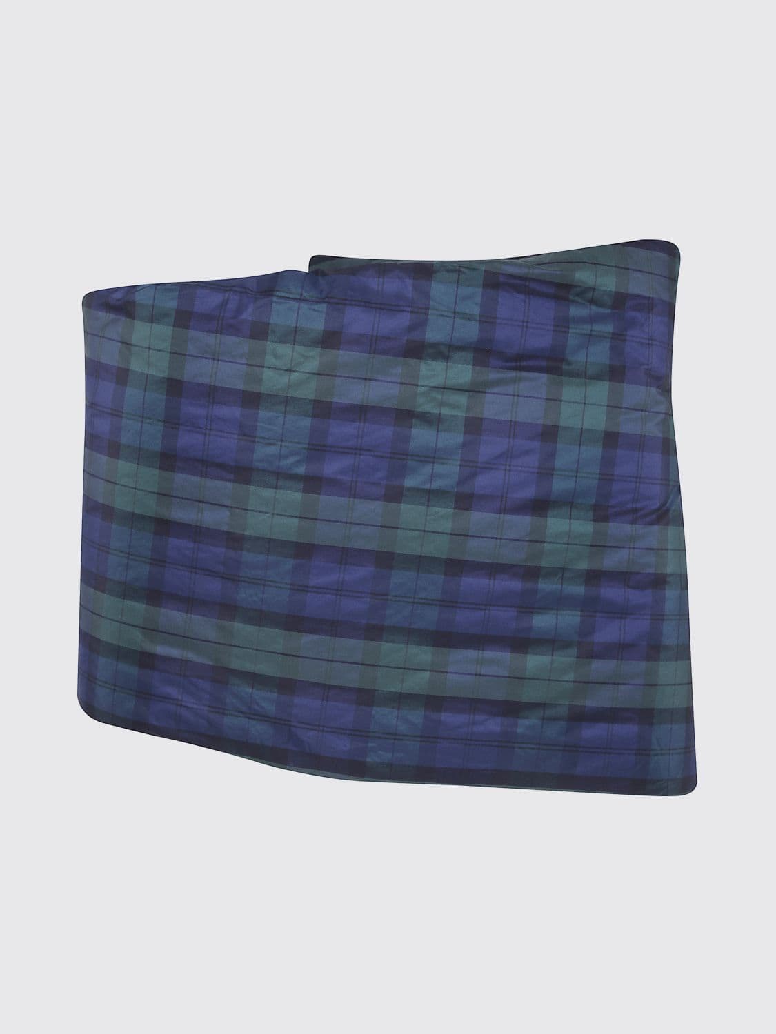 N° 21 Padded Tartan Scarf in Green Technical Fabric
