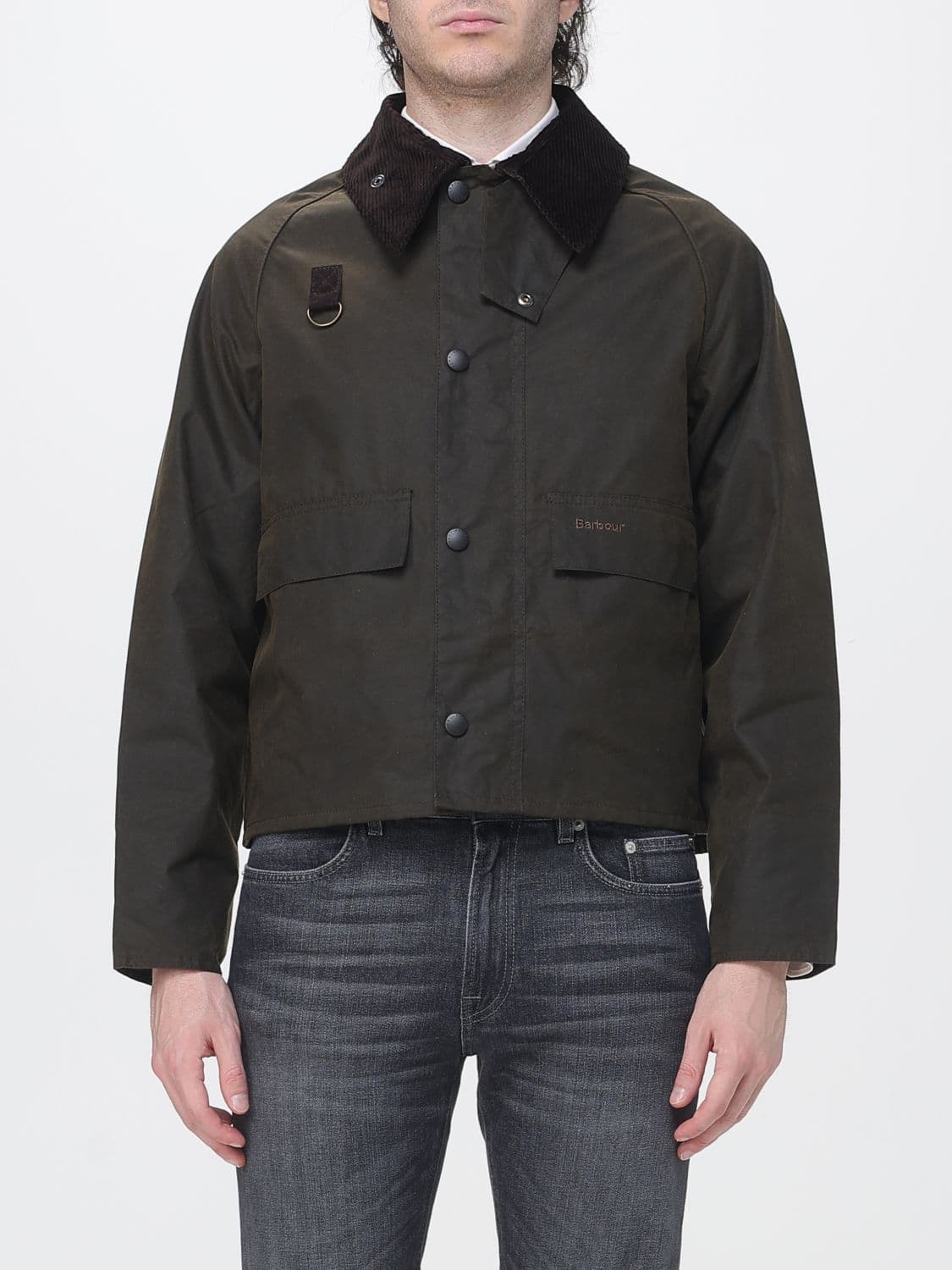 Barbour SL Spey Waxed Cotton Jacket with Corduroy Collar