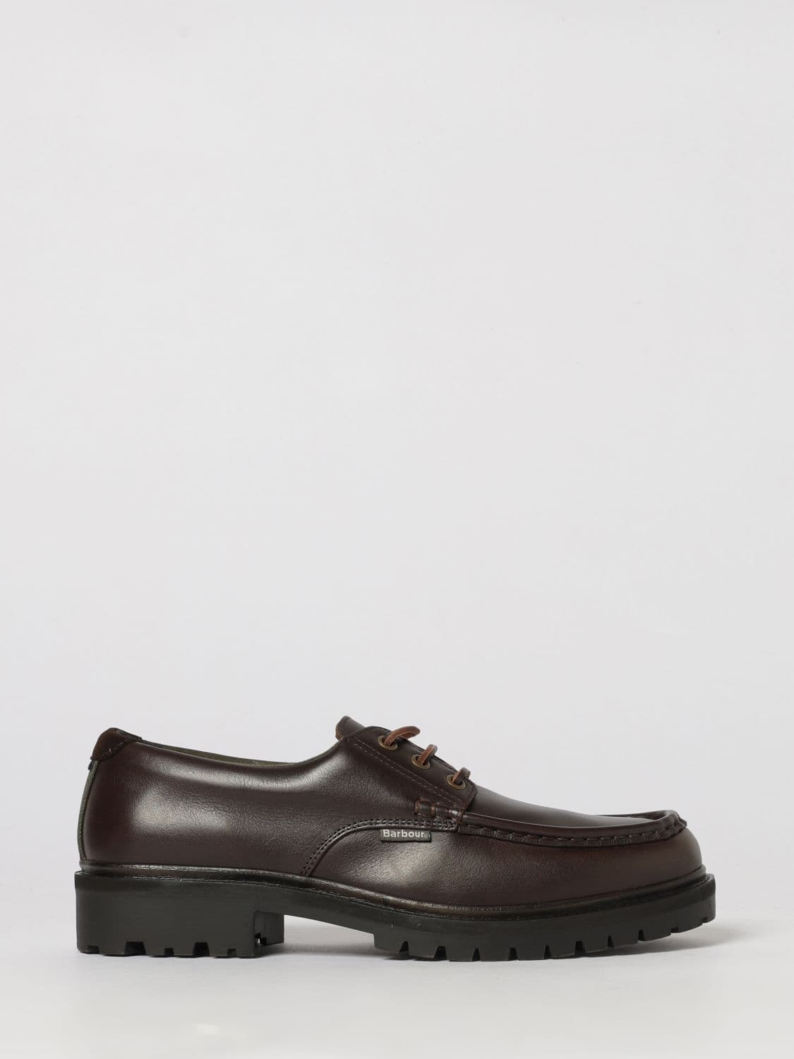 Barbour Paxton Apron Toe Smooth Leather Derby Shoes with Lug Sole