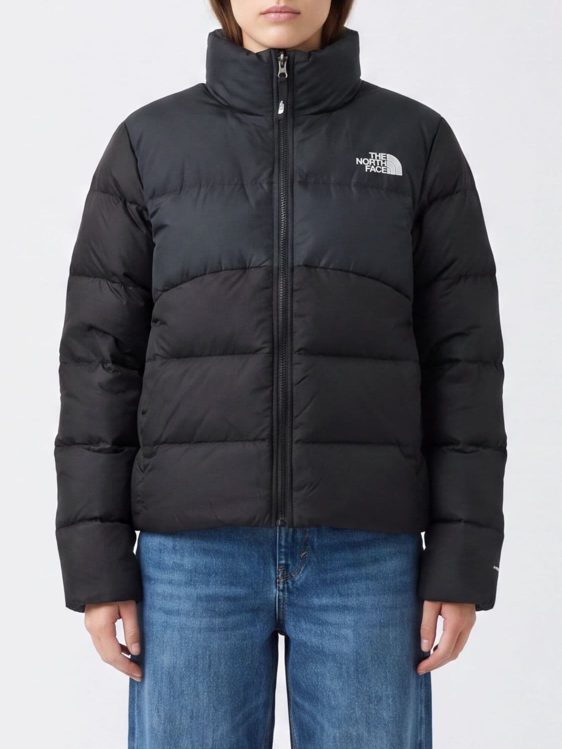 The North Face Water-Repellent Cropped Puffer Jacket with Funnel Neck · S