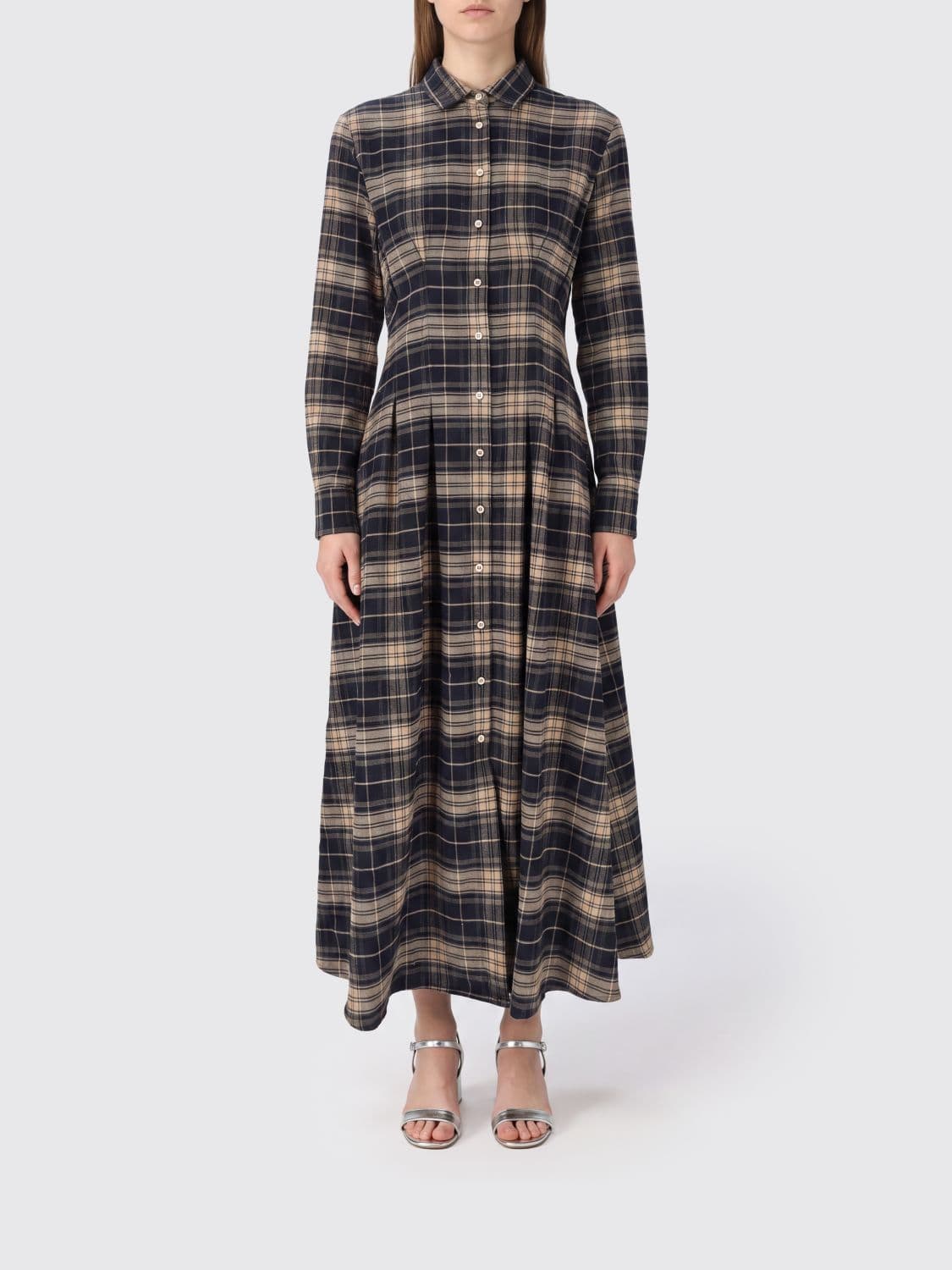 Mc2 Saint Barth Midi Shirtdress in Viscose Blend with Classic Collar