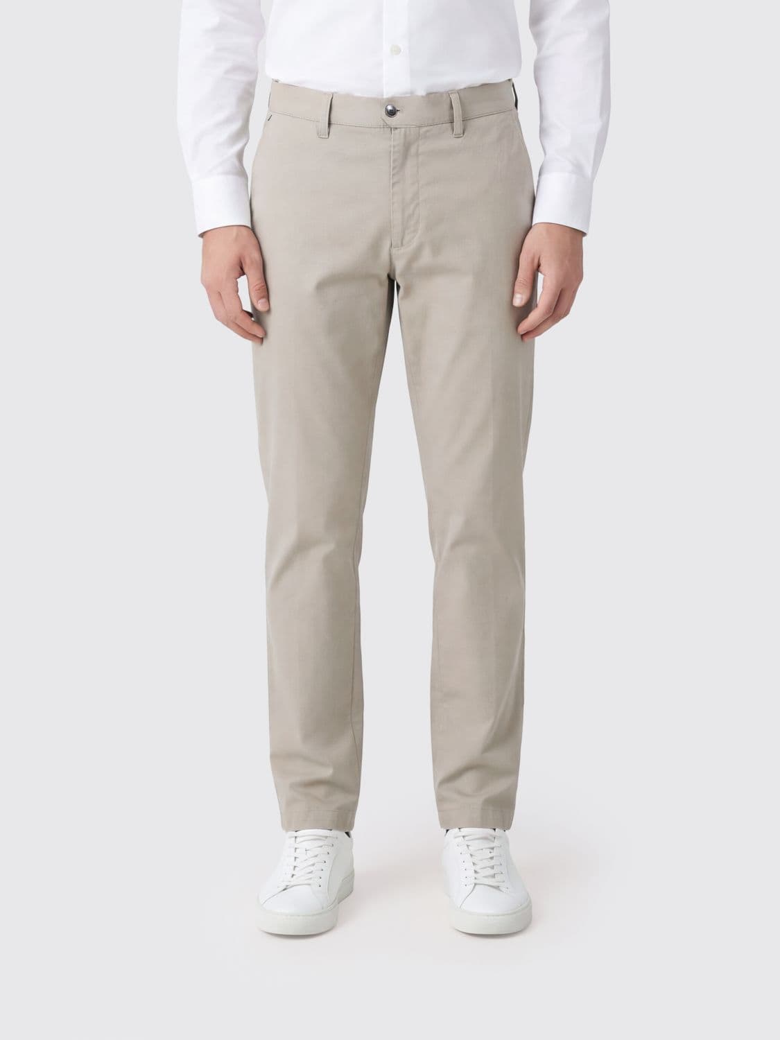 Slowear Slim Fit Stretch Cotton Chino Trousers with Slash Pockets