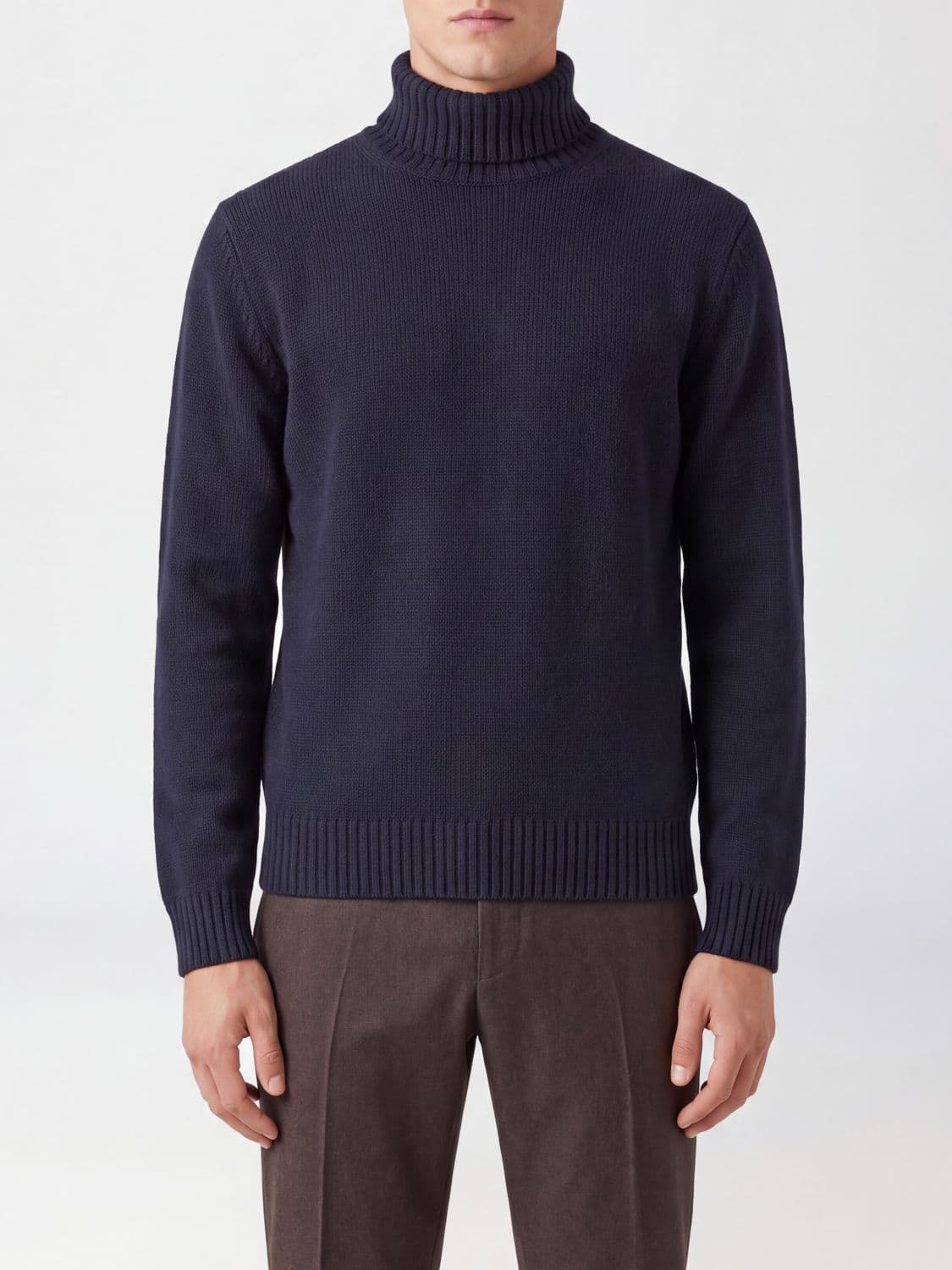 Slowear Pure Virgin Wool Turtleneck Jumper with Long Sleeves