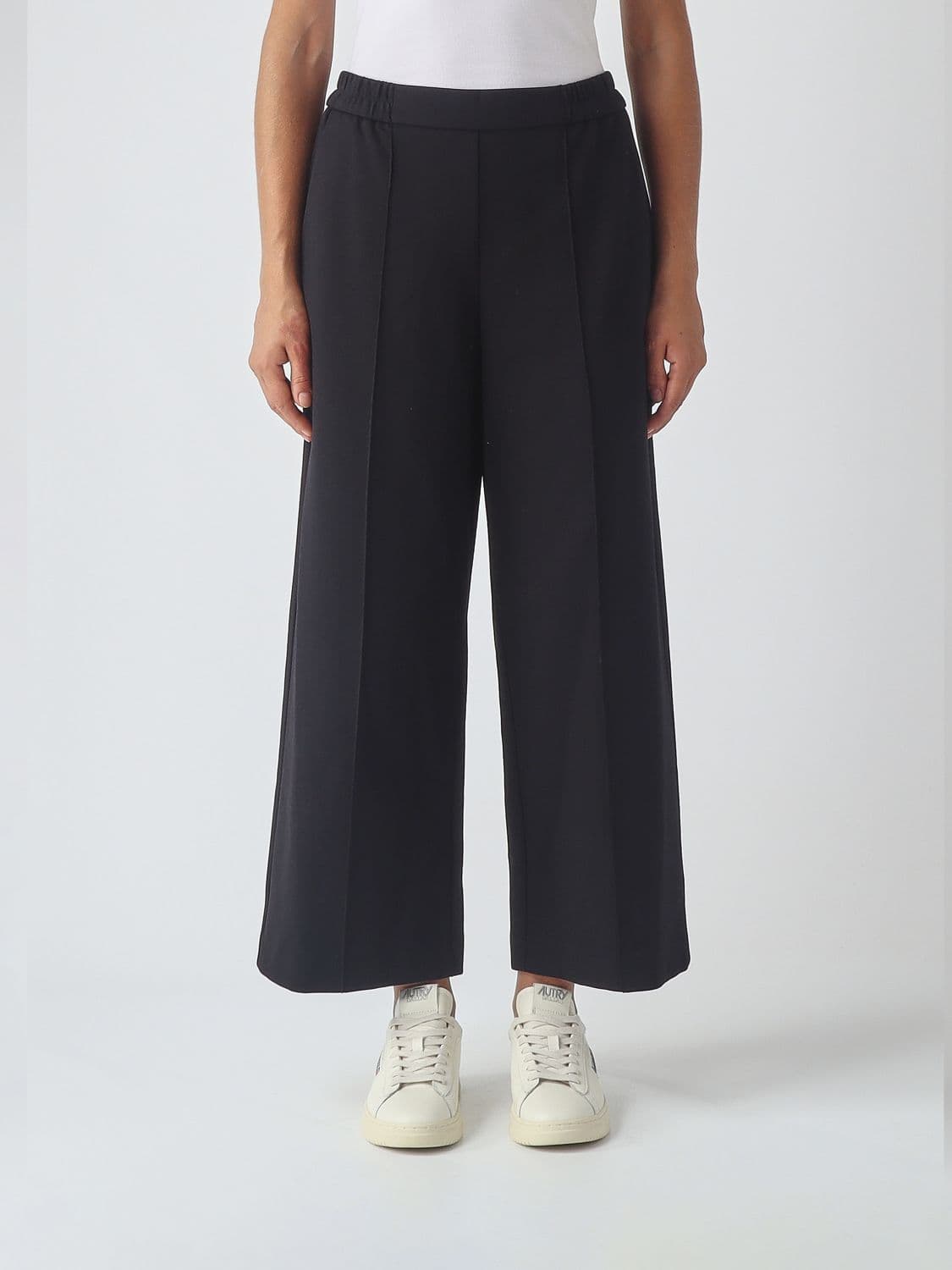 Meimeij Wide-Leg Trousers in Crêpe with High Elasticated Waist
