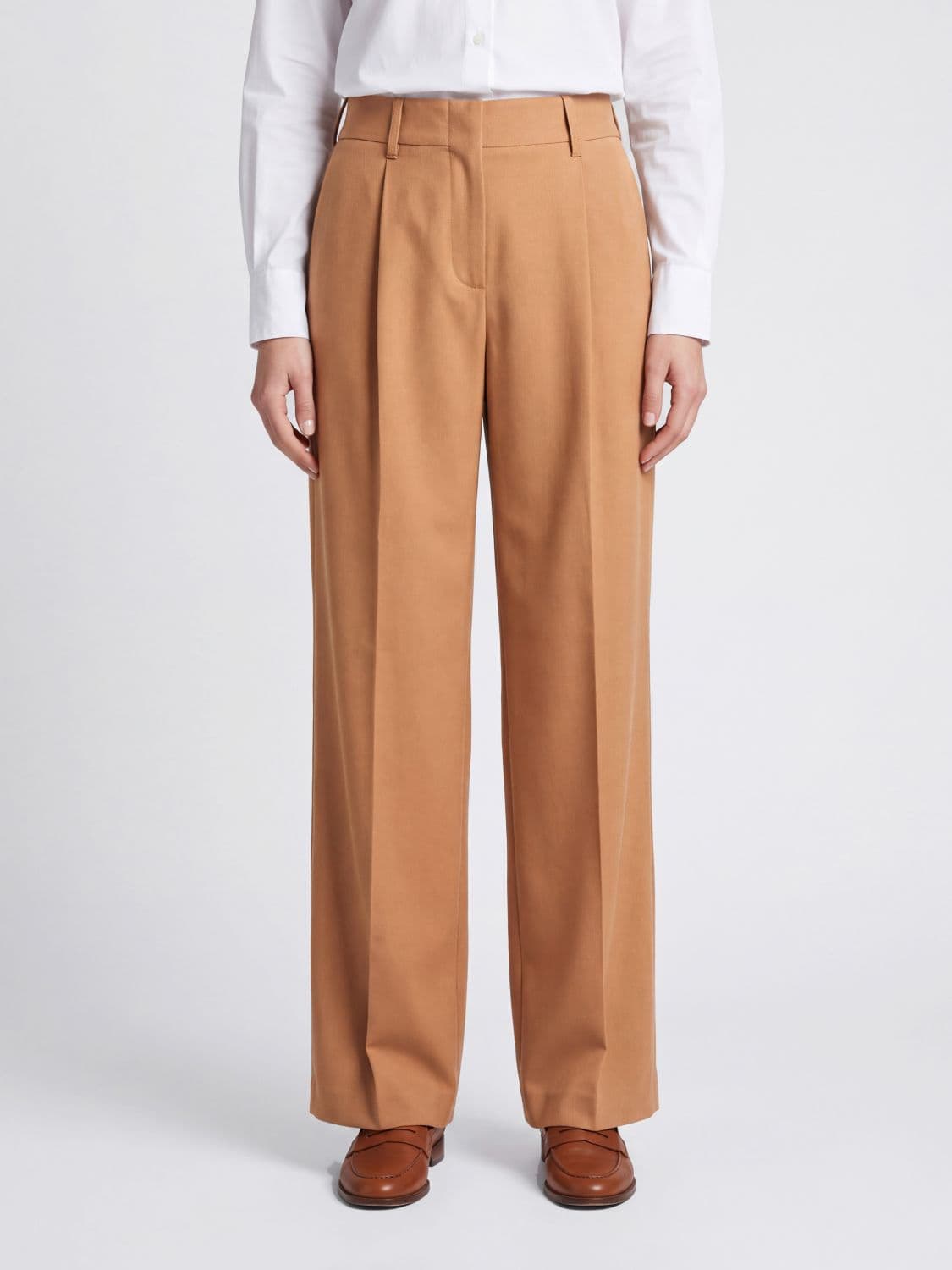 Herno High-Waisted Technical Fabric Palazzo Trousers with Pleats