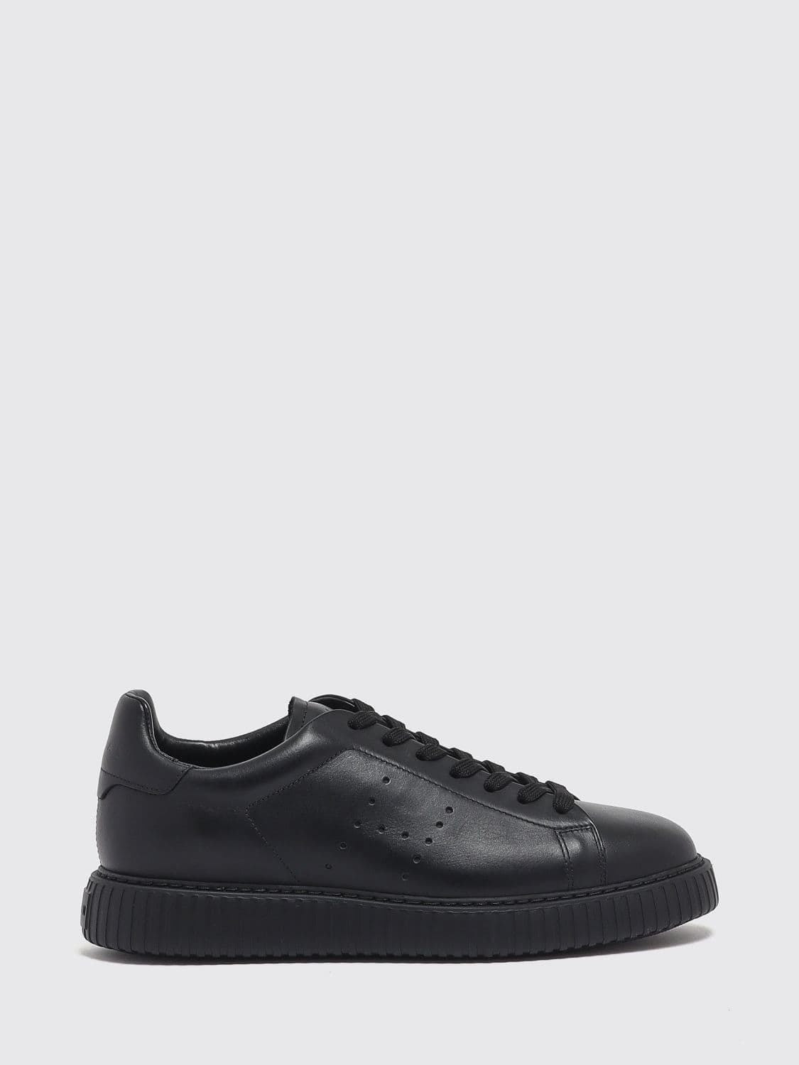 Hogan H-Stripes Calfskin Leather Sneakers with Perforated H Logo