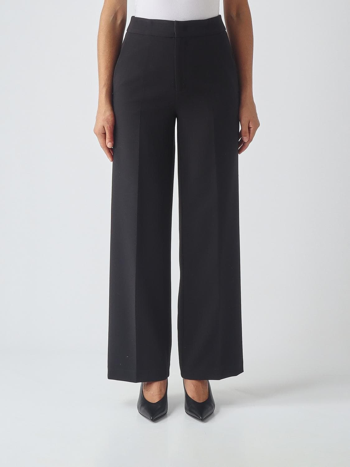 Twinset High-Waisted Wide Leg Viscose Blend Trousers