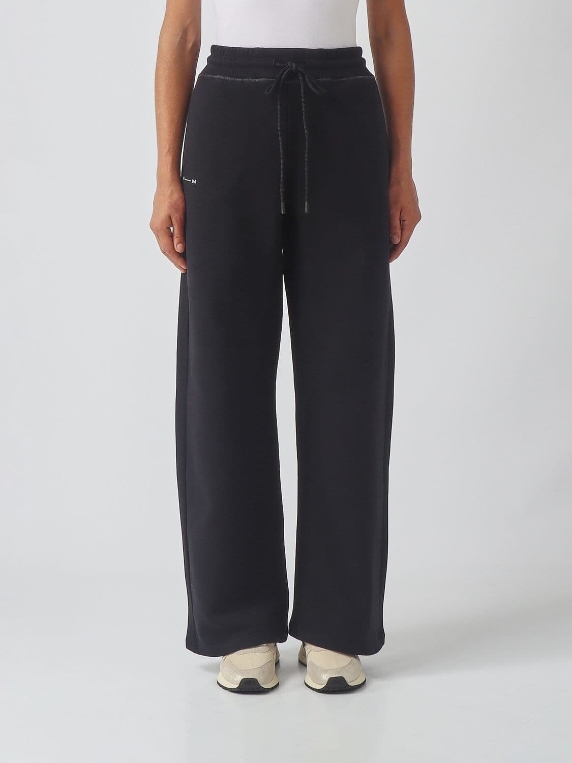 Mm Max Mara High-Waisted Wide-Leg Joggers in Cotton Blend with Drawstring