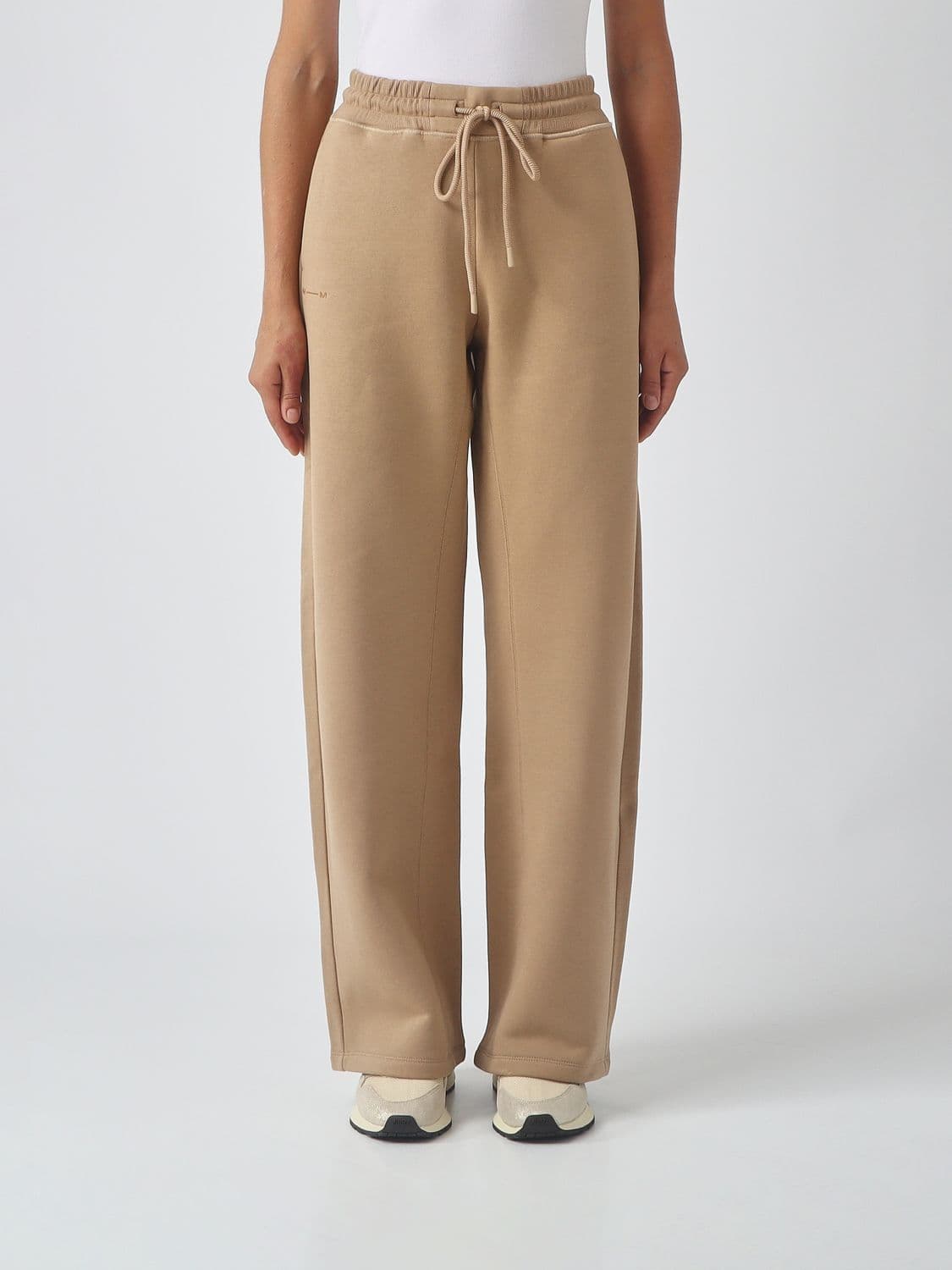 Mm Max Mara High-Waisted Wide-Leg Joggers in Cotton Blend with Drawstring