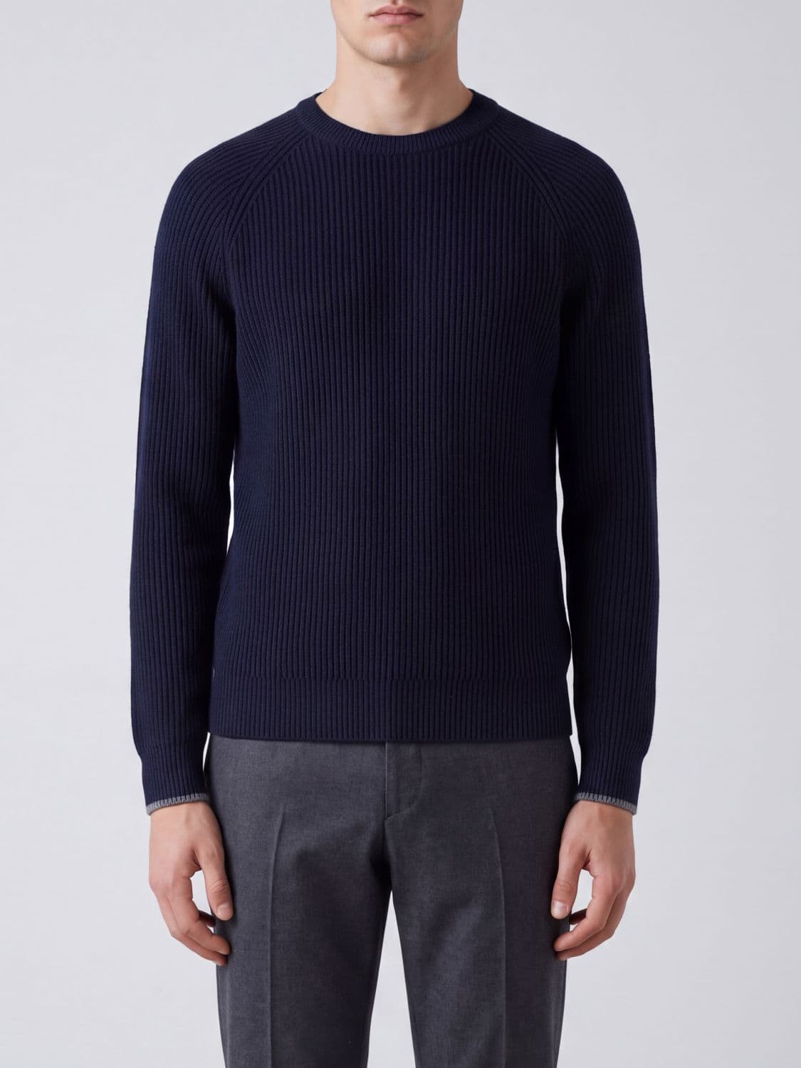 Brunello Cucinelli Crew Neck Jumper in Recycled Polyester with Long Sleeves