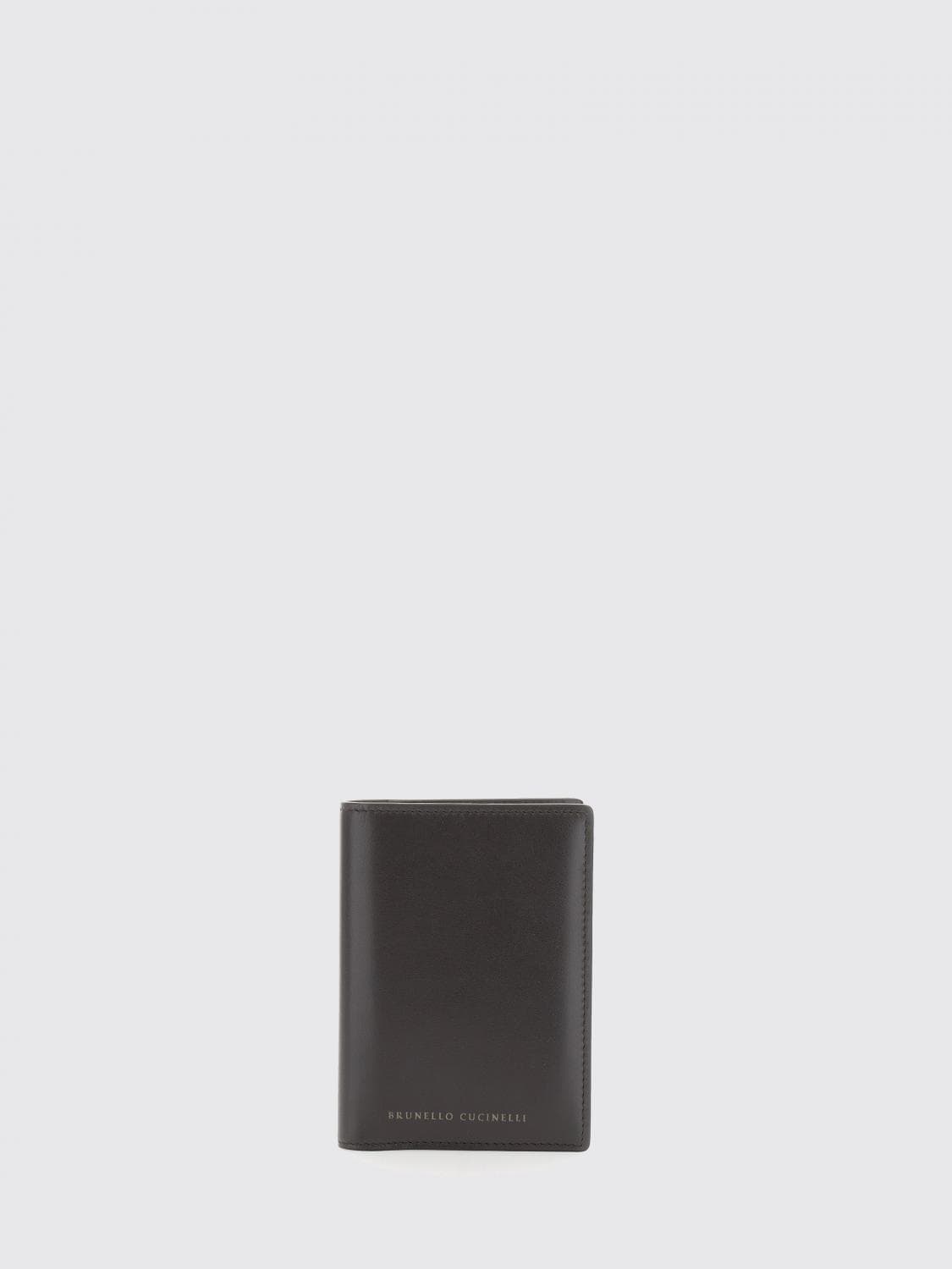 Brunello Cucinelli Bifold Leather Wallet with Contrasting Logo