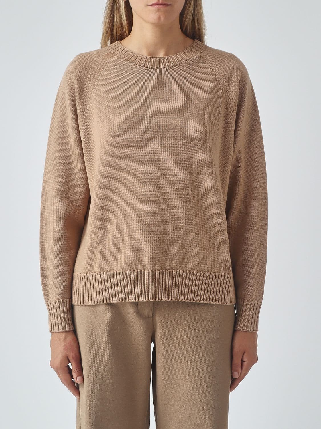 Mm Max Mara Pure Virgin Wool Crewneck Jumper with a Relaxed Fit