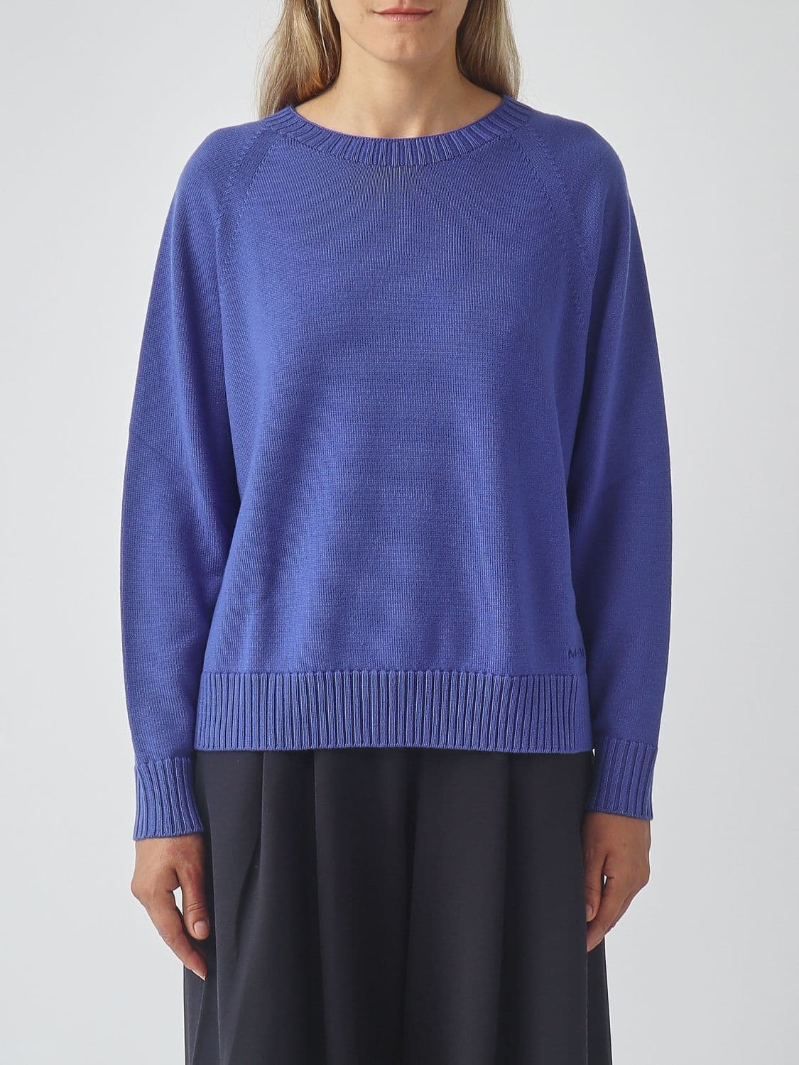 Mm Max Mara Pure Virgin Wool Crewneck Jumper with a Relaxed Fit