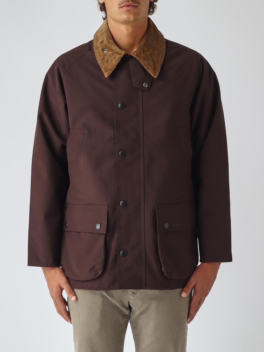 Barbour Bedale Windproof Waxed Cotton Jacket with Velvet Collar