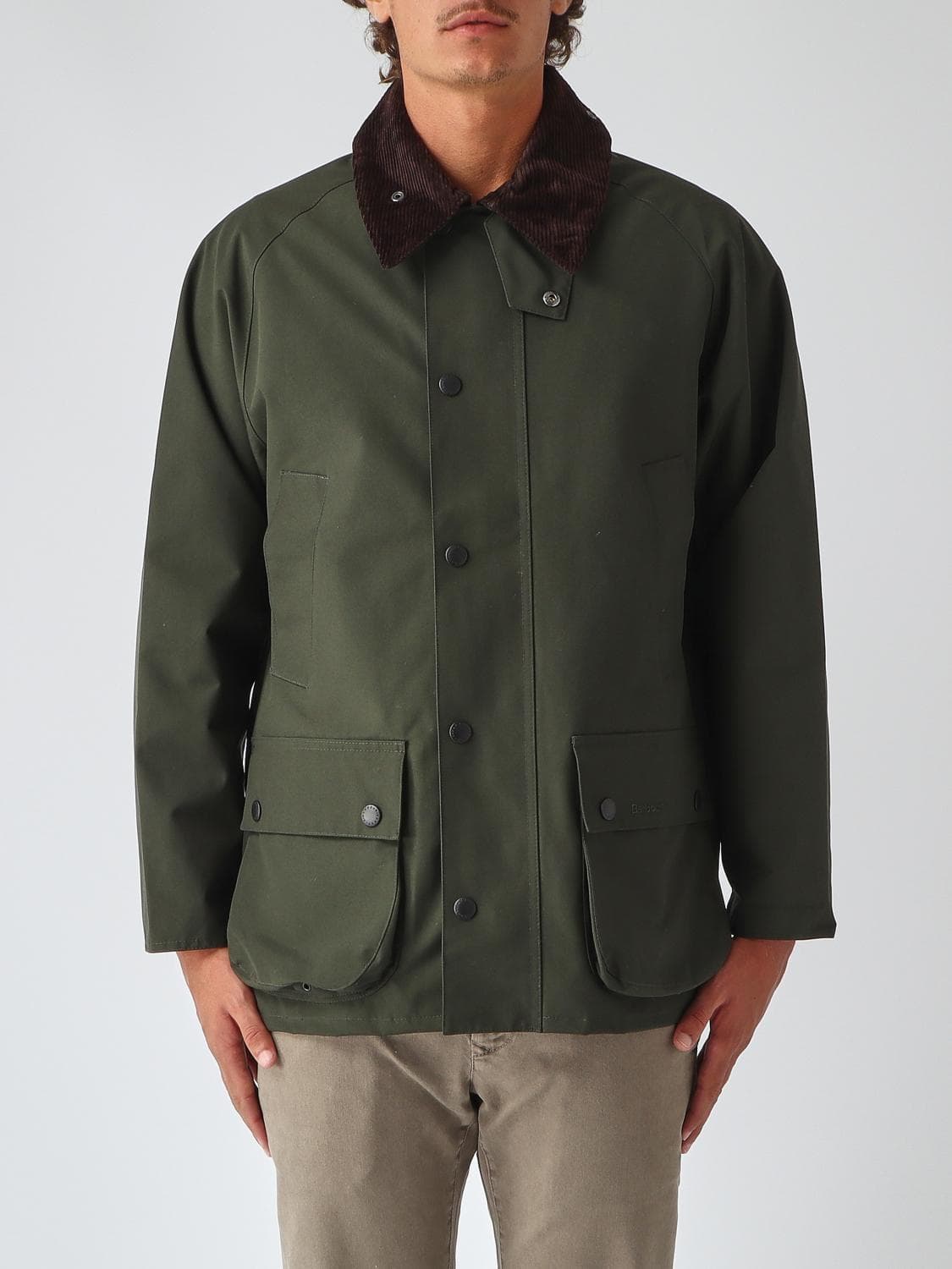 Barbour Bedale Windproof Waxed Cotton Jacket with Velvet Collar