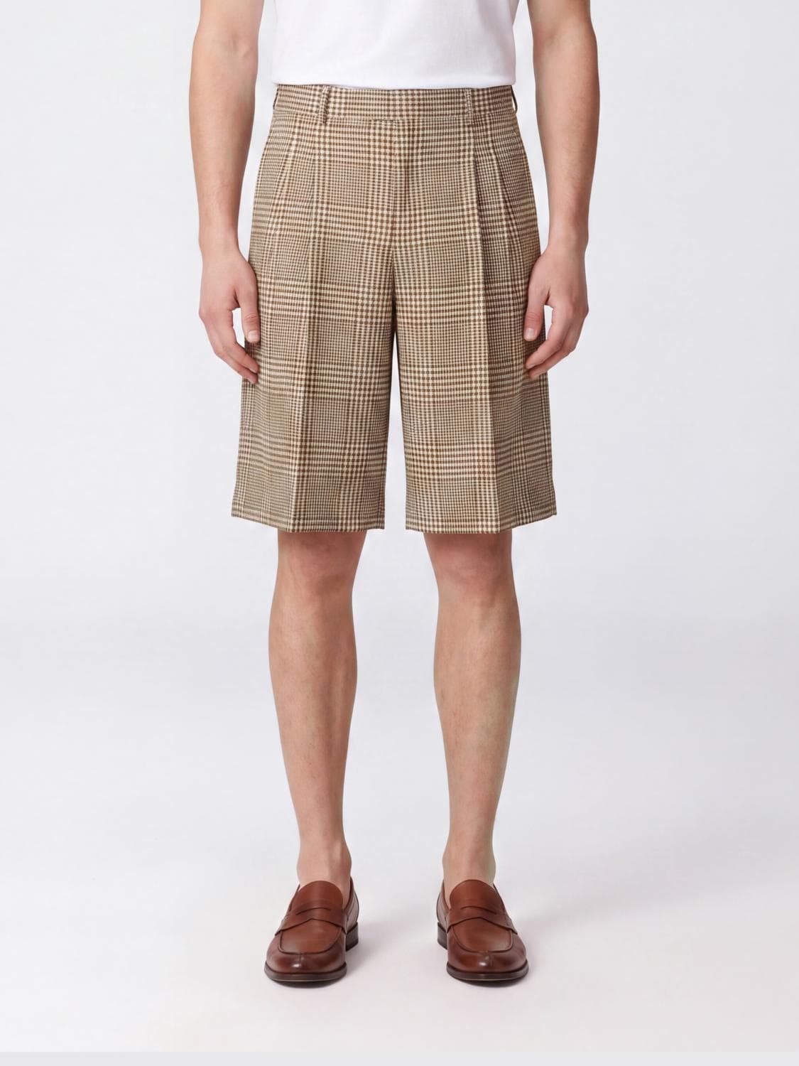 Ami Paris Knee-Length Tartan Virgin Wool Tailored Shorts