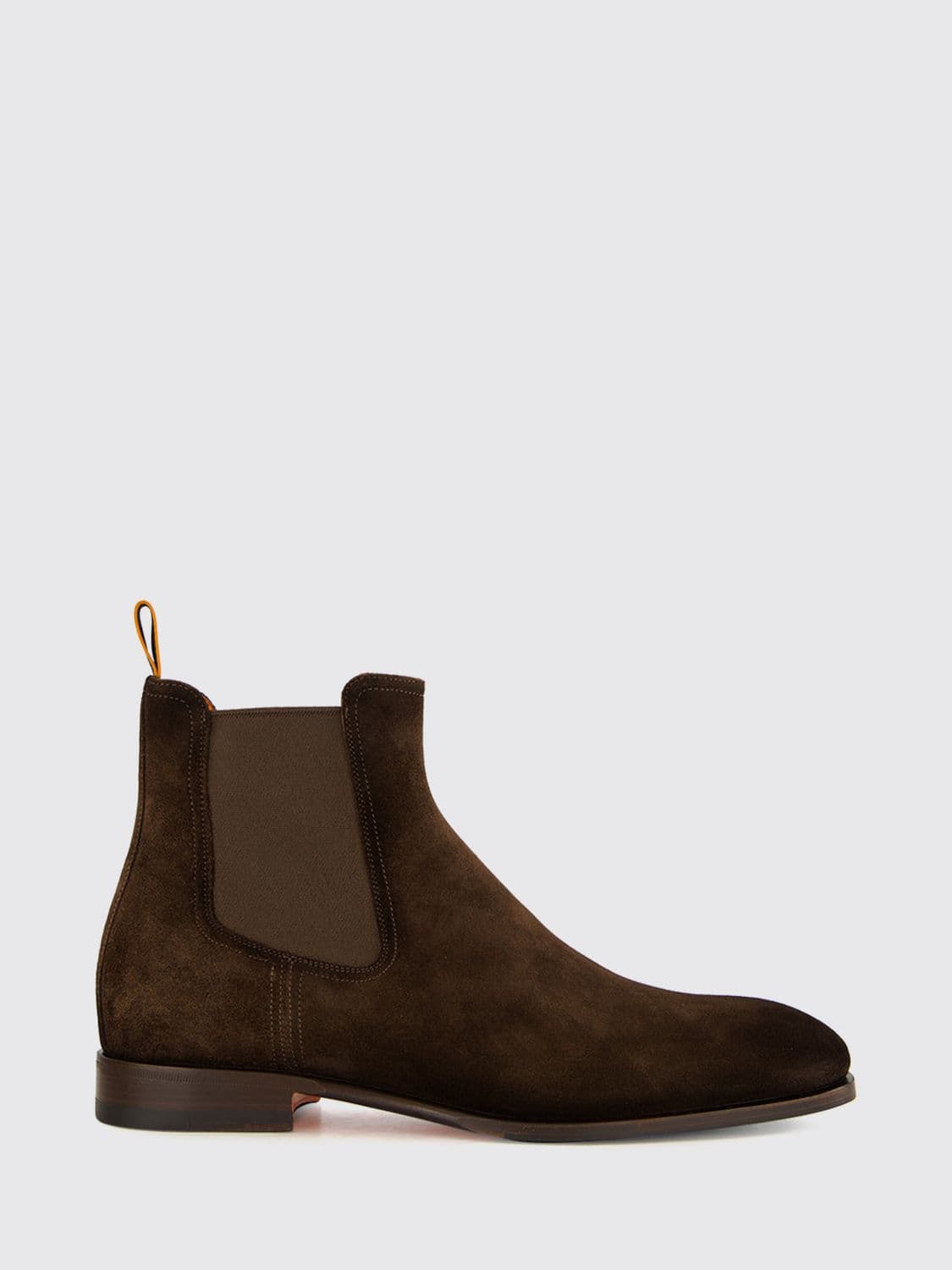 Santoni Suede Calfskin Chelsea Boots with Pull Tab