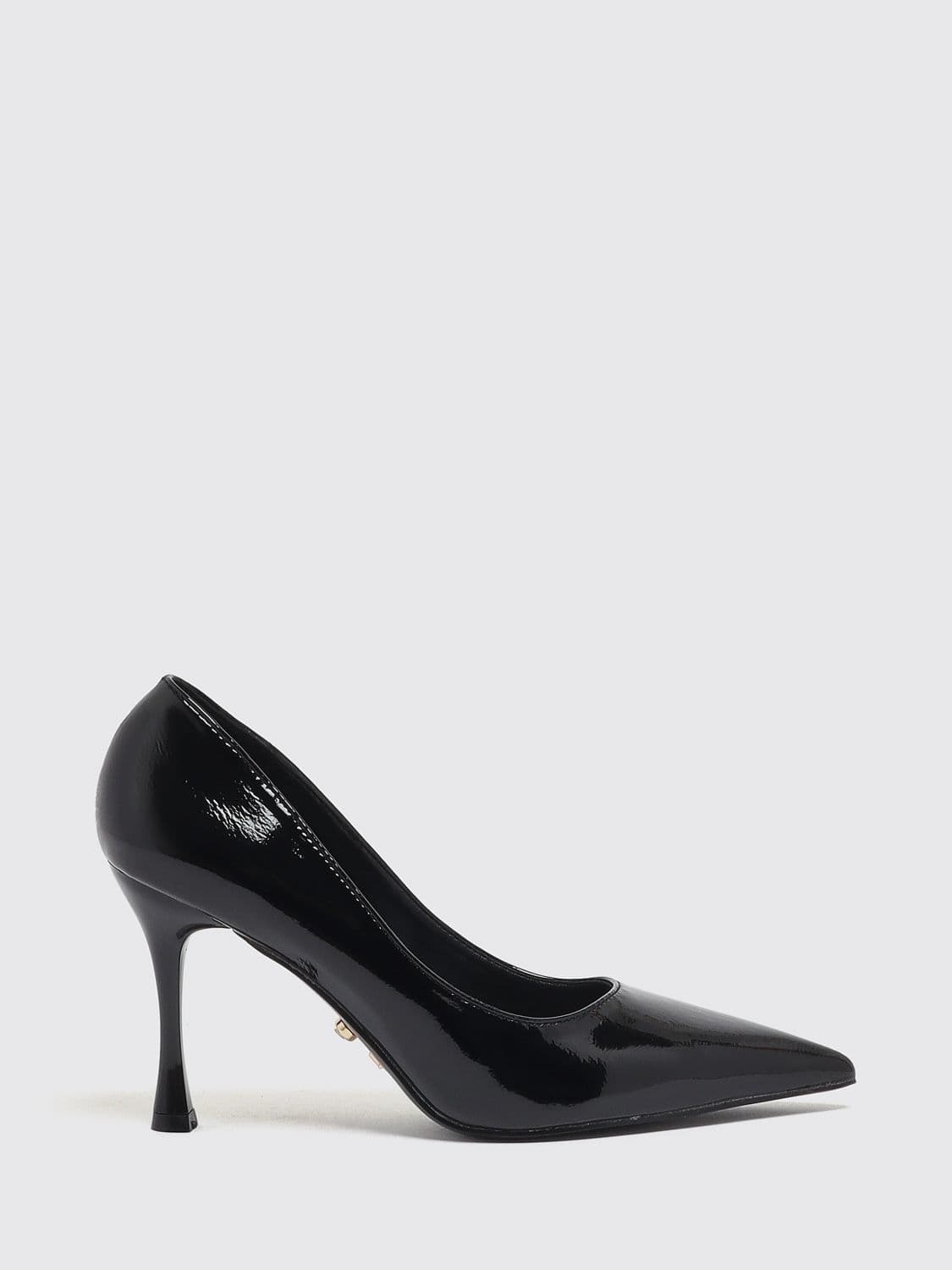Twenty Fourhaitch Patent Faux Leather Stiletto Pumps with Almond Toe