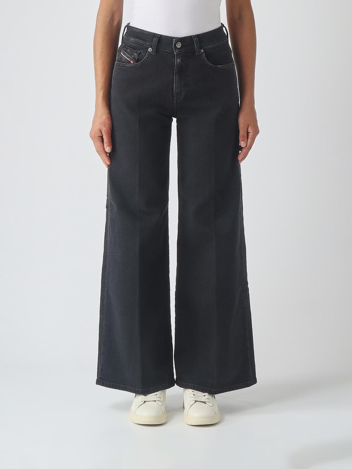 Diesel D-Akemi High-Waisted Wide-Leg Jeans in Stretch Denim