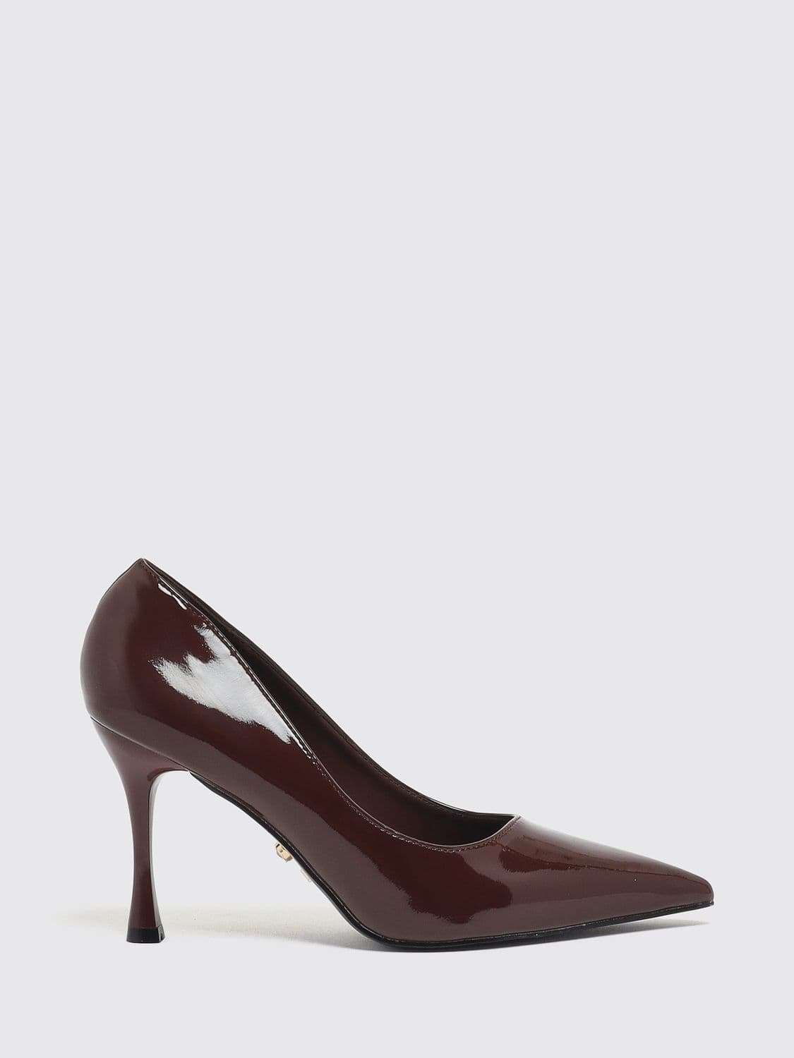 Twenty Fourhaitch Patent Faux Leather Stiletto Pumps with Almond Toe