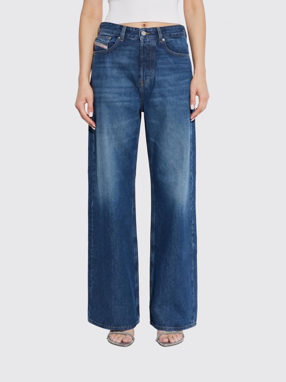 Diesel 1996 D-Sire Low-Waisted Wide-Leg Jeans in Cotton Denim