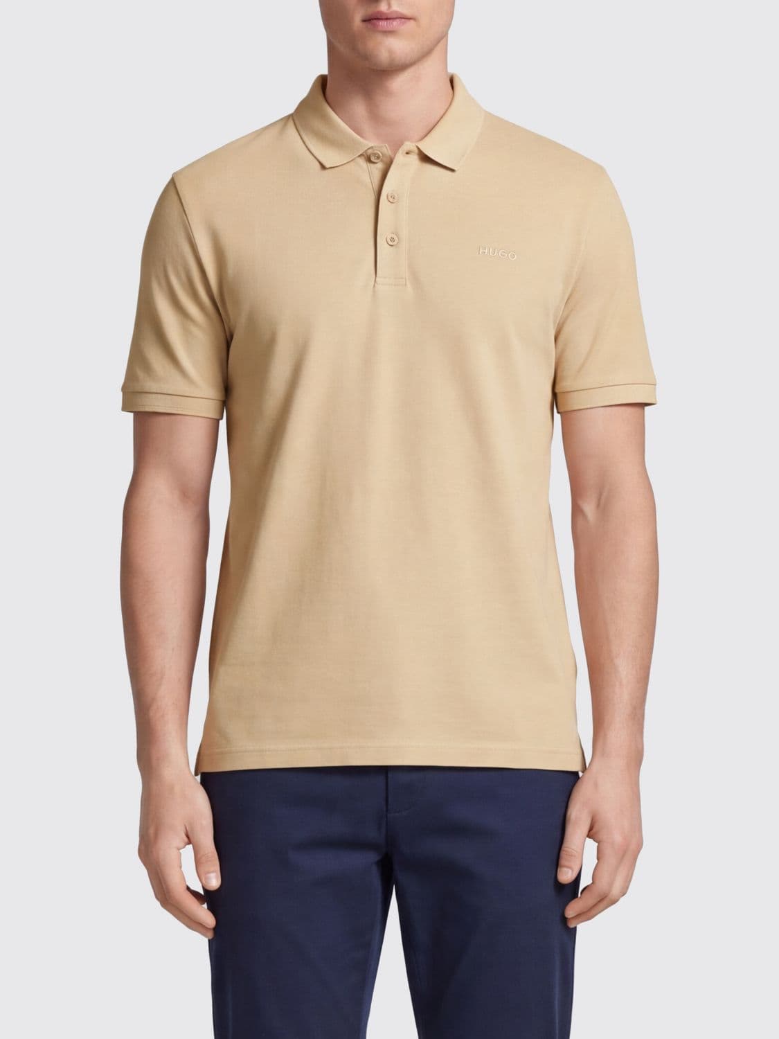 Hugo Cotton Polo Shirt with Tone-on-Tone Logo