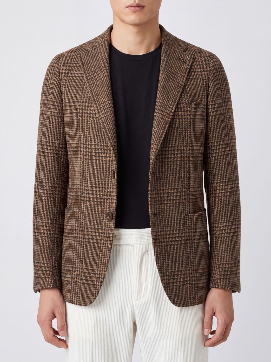 Tagliatore Prince of Wales Check Single-Breasted Blazer in 100% Cashmere