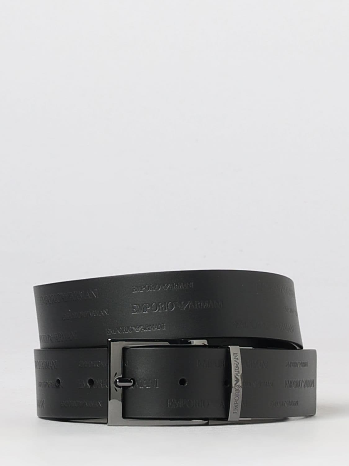 Emporio Armani Reversible Leather Belt with Tone-on-Tone Logo Buckle
