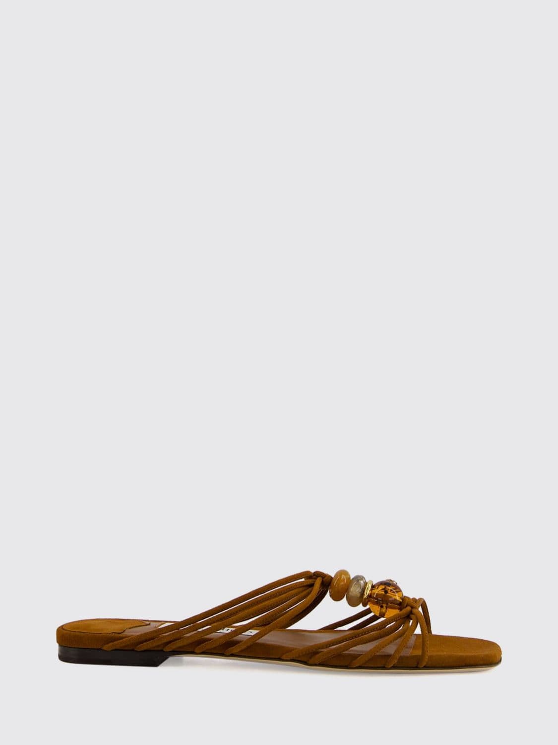 Jimmy Choo Lova Suede Low-Heeled Sandals with Ethnic Embroidery
