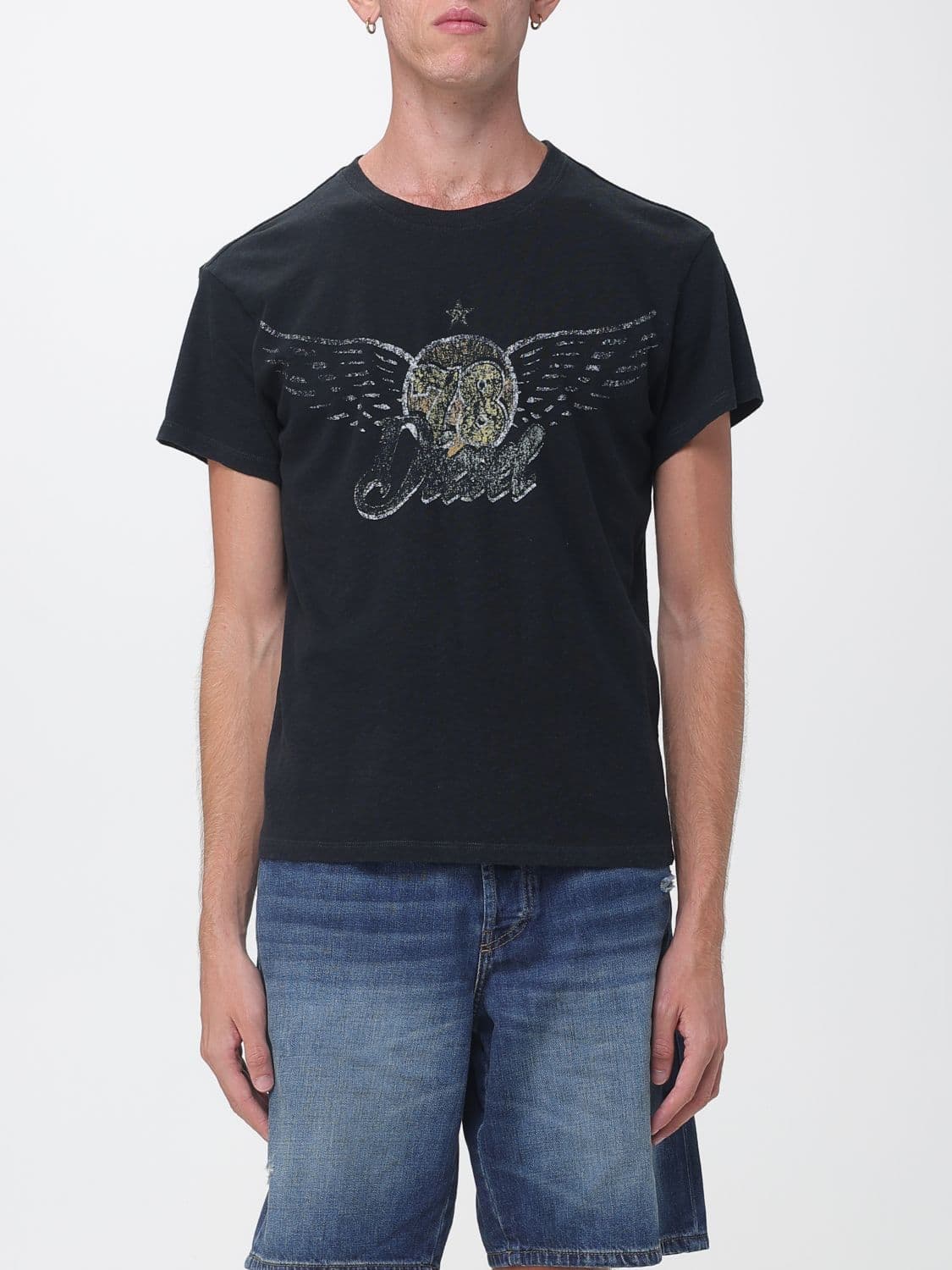 Diesel Slim Fit Short-Sleeved Cotton T-Shirt with Graphic Print