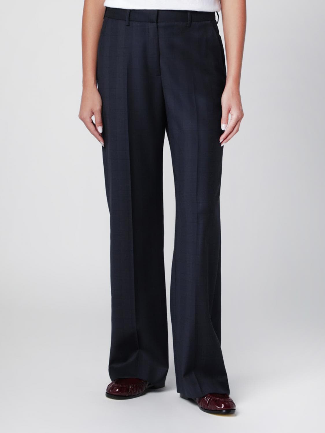 Blazé Milano Low-Waisted Virgin Wool Wide-Leg Palazzo Trousers