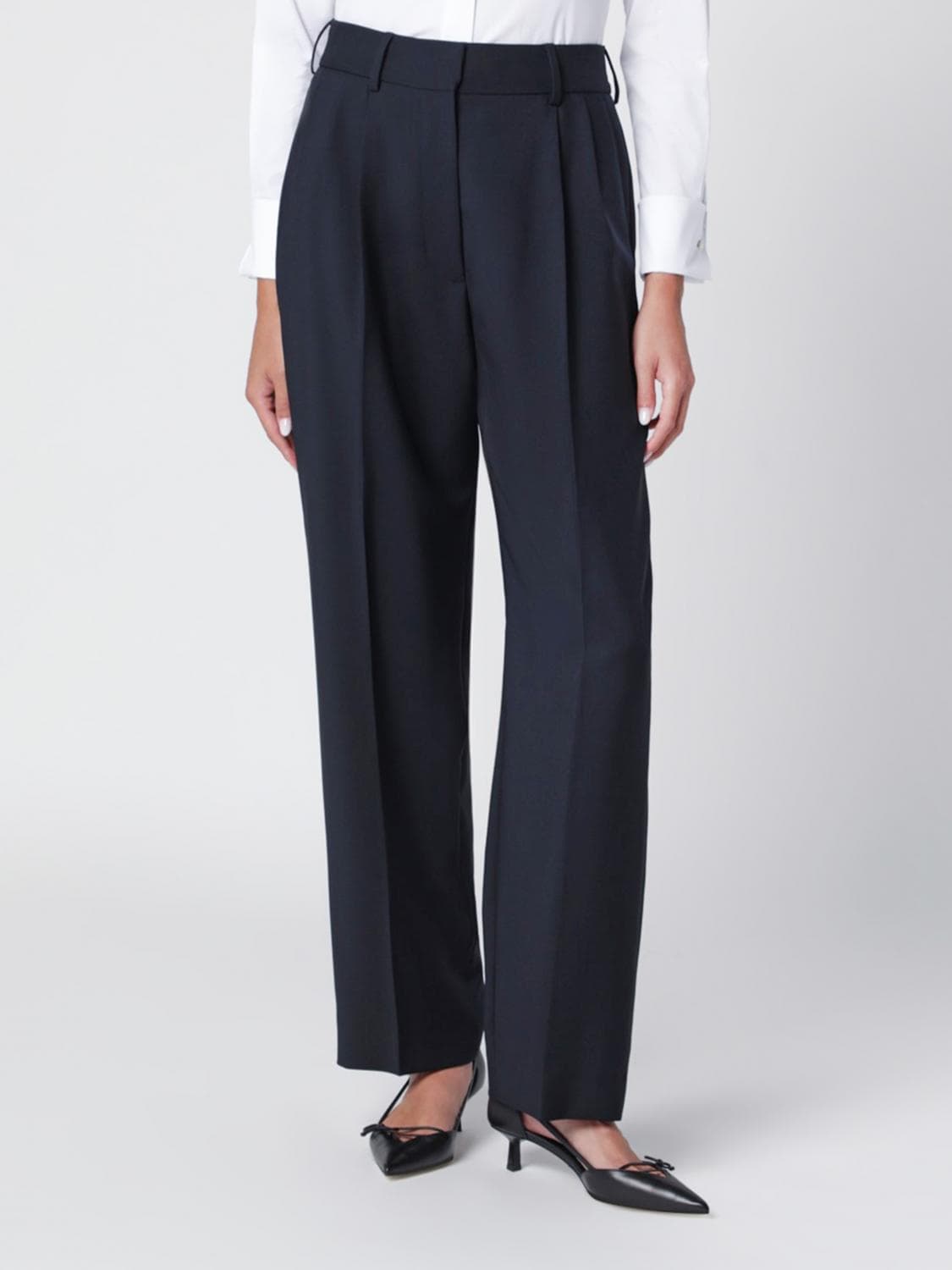 Blazé Milano High-Waisted Virgin Wool and Mohair Palazzo Trousers