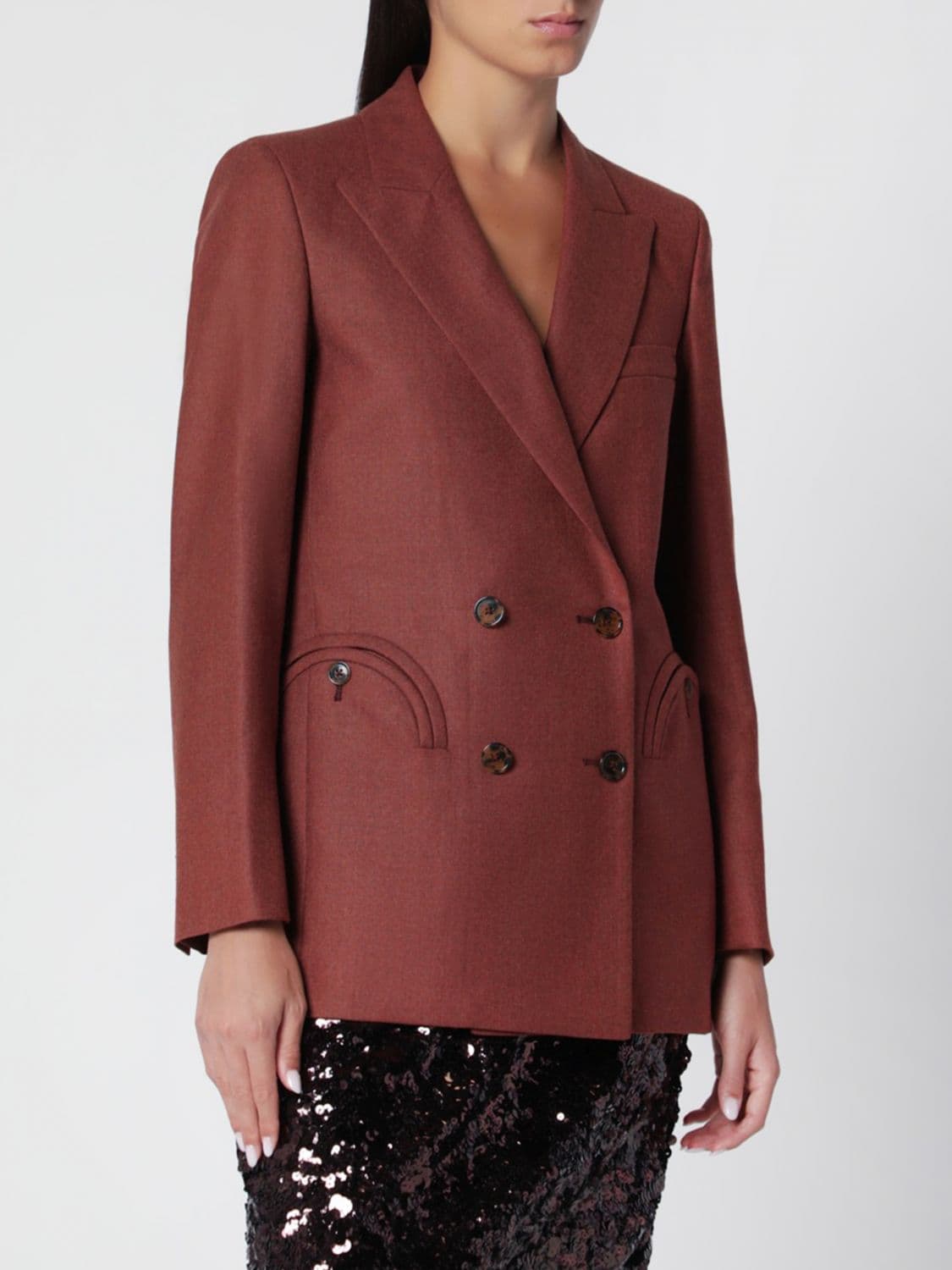 Blazé Milano Double-Breasted Virgin Wool and Cashmere Blazer