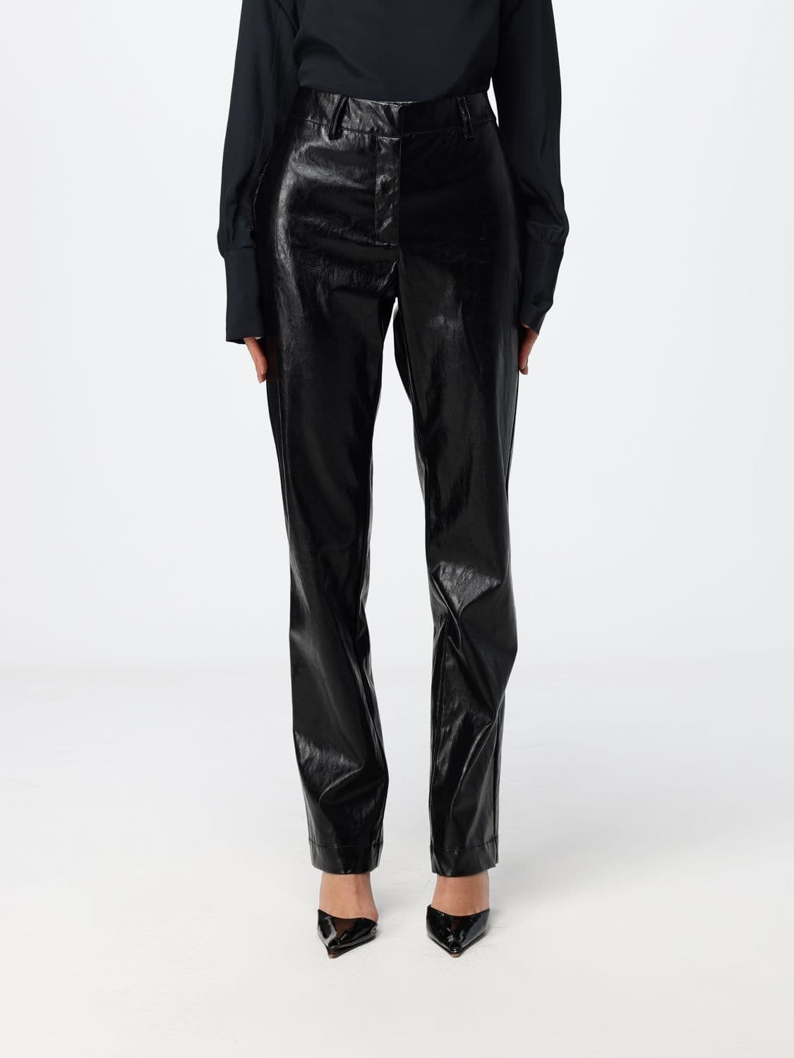 Federica Tosi High-Waisted Straight Faux Leather Trousers