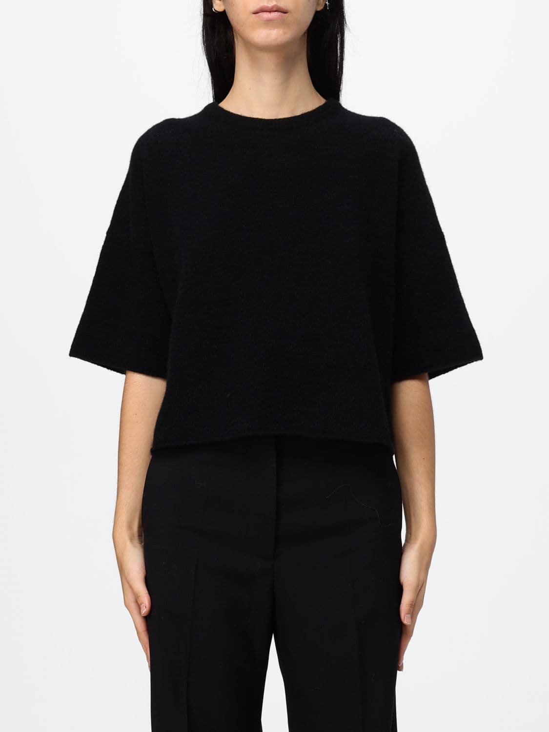 Filippa K Cotton Crew-Neck T-Shirt with Short Sleeves and Tonal Logo