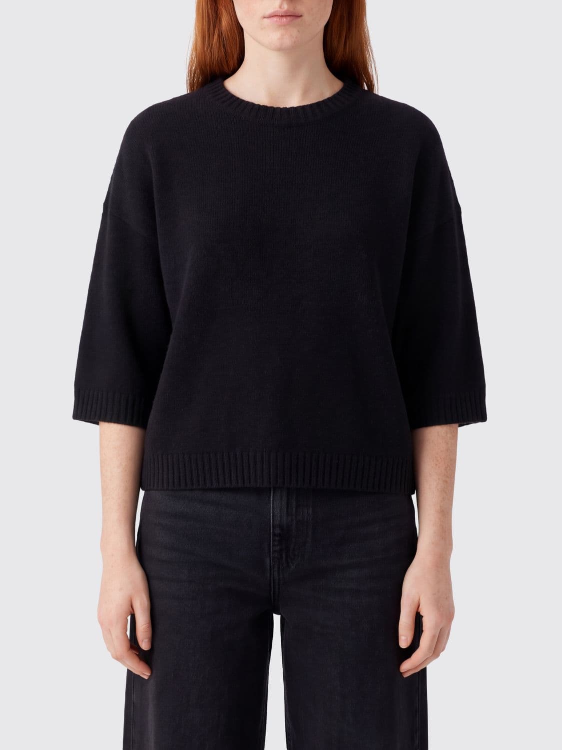Loulou De Saison Crewneck Jumper in a Wool and Yak Blend with Dropped Shoulders