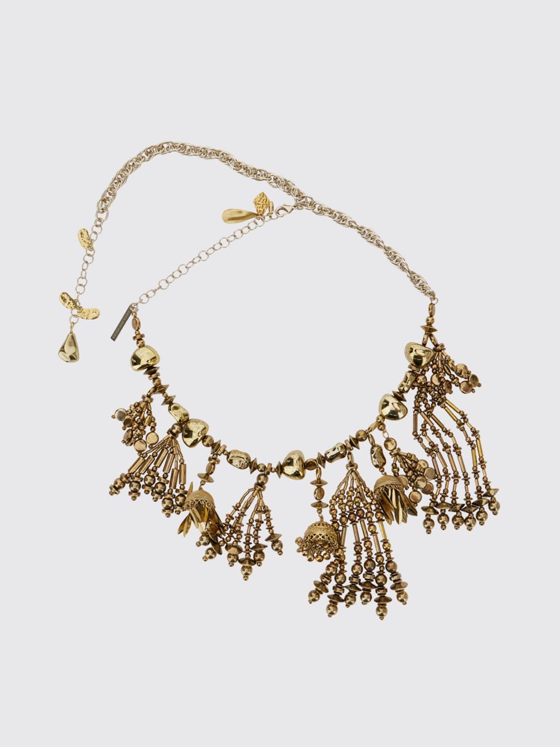 Dries Van Noten Adjustable Charm Chrome-Plated Brass Necklace