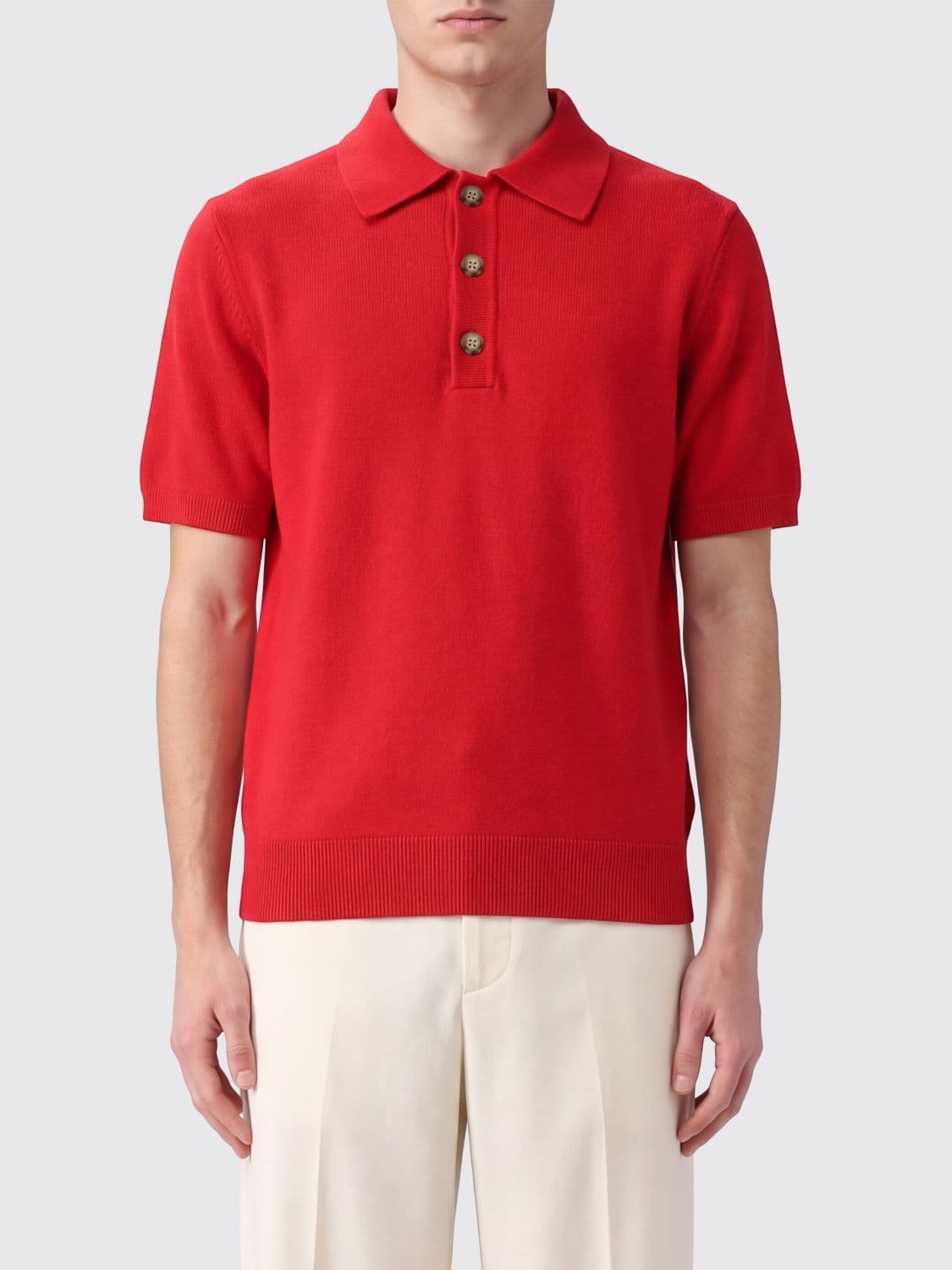 Entire Studios Knitted Wool and Cashmere Blend Polo Shirt with Three Buttons