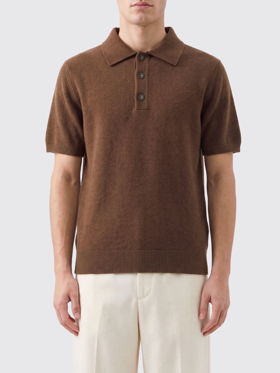 Entire Studios Knitted Wool and Cashmere Blend Polo Shirt with Three Buttons