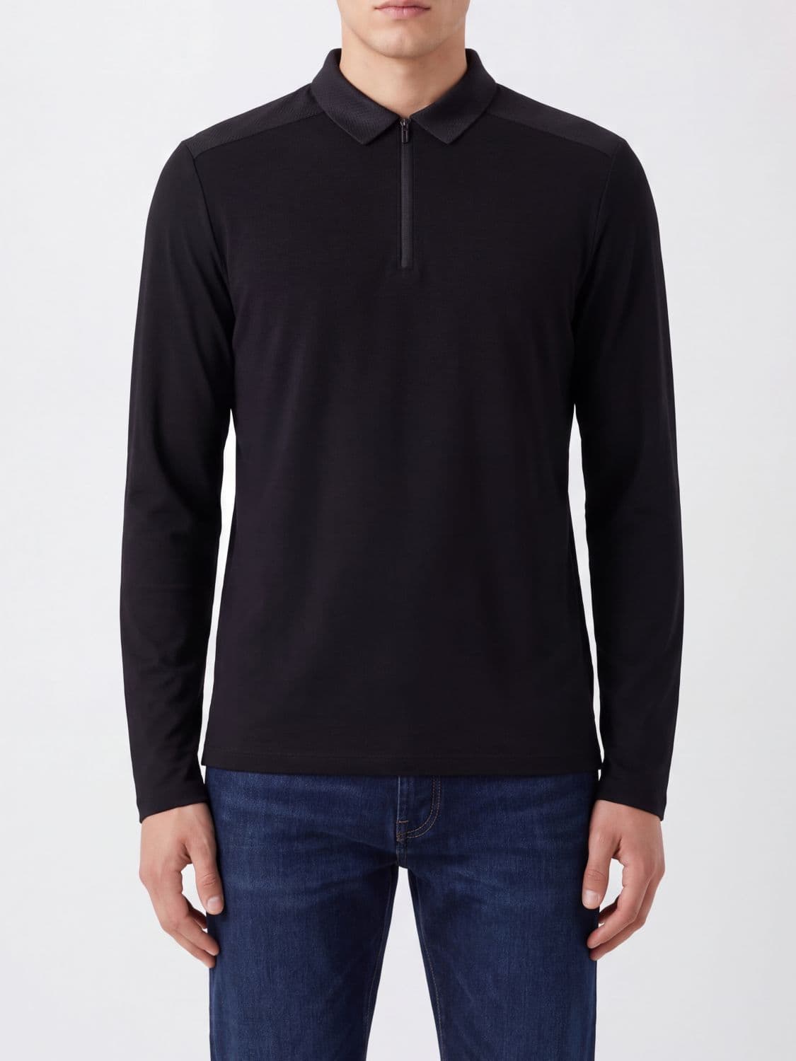 Veilance Slim Fit Long-Sleeved Wool-Blend Zip Polo Shirt
