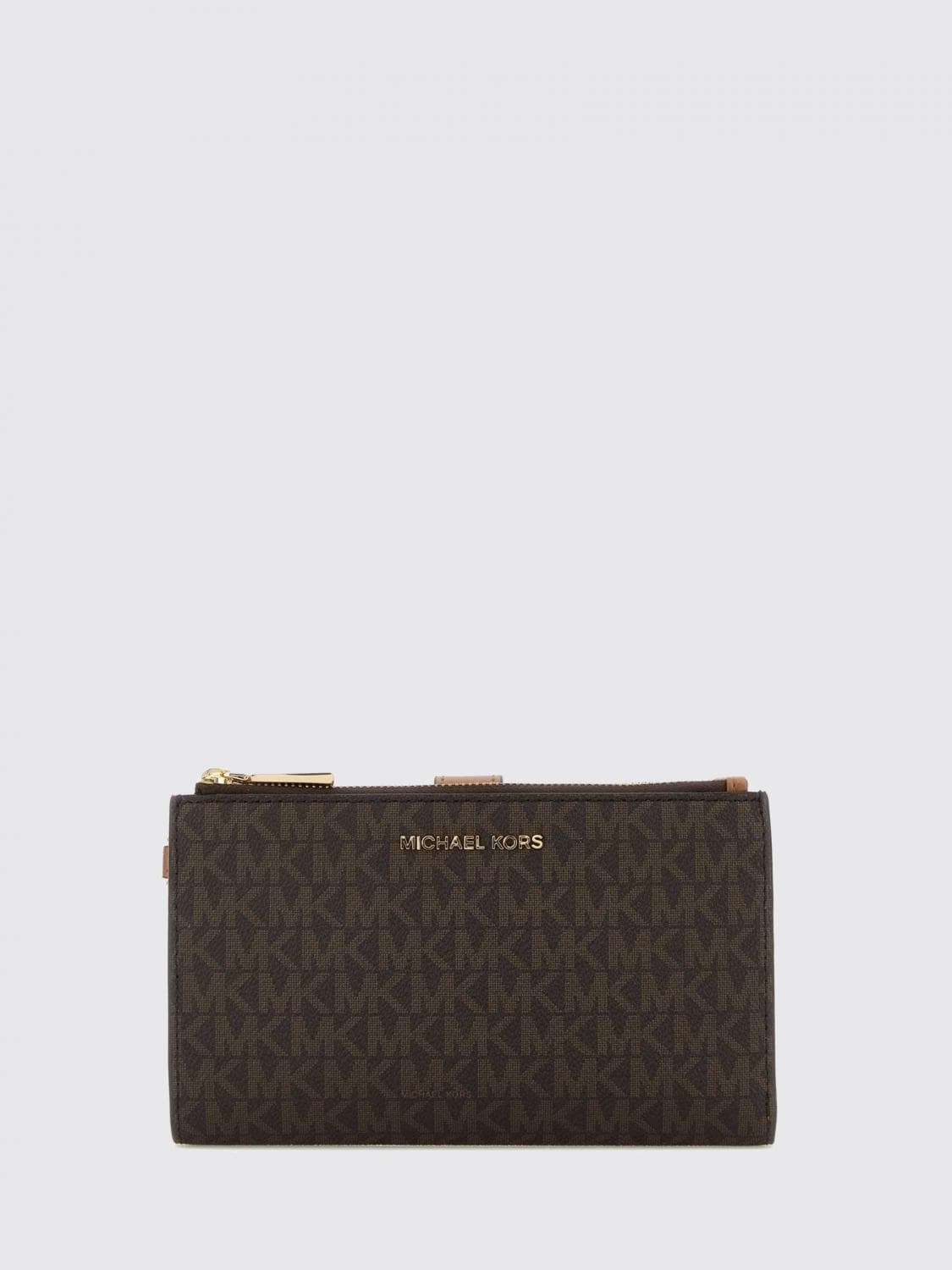 Michael Kors Monogram Canvas Bifold Wallet with Wrist Strap