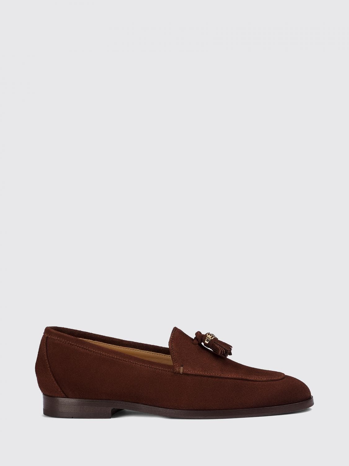 Doucal's Suede Penny Loafers with Tassels and Round Toe