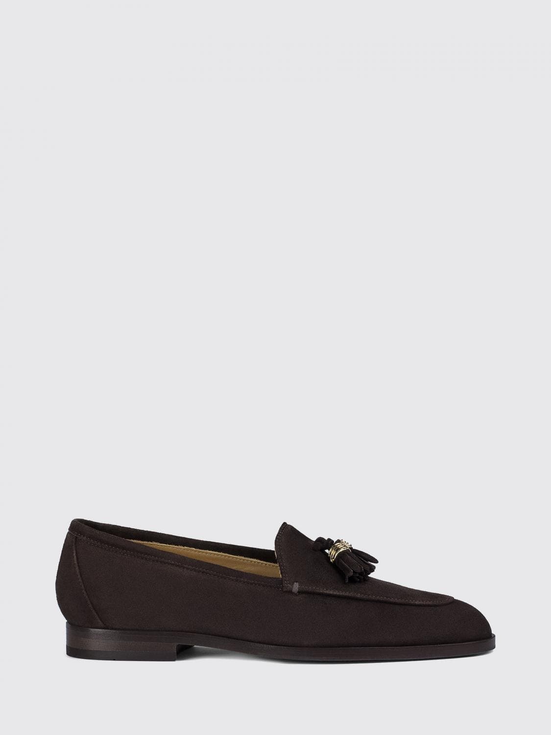 Doucal's Suede Penny Loafers with Tassels and Round Toe