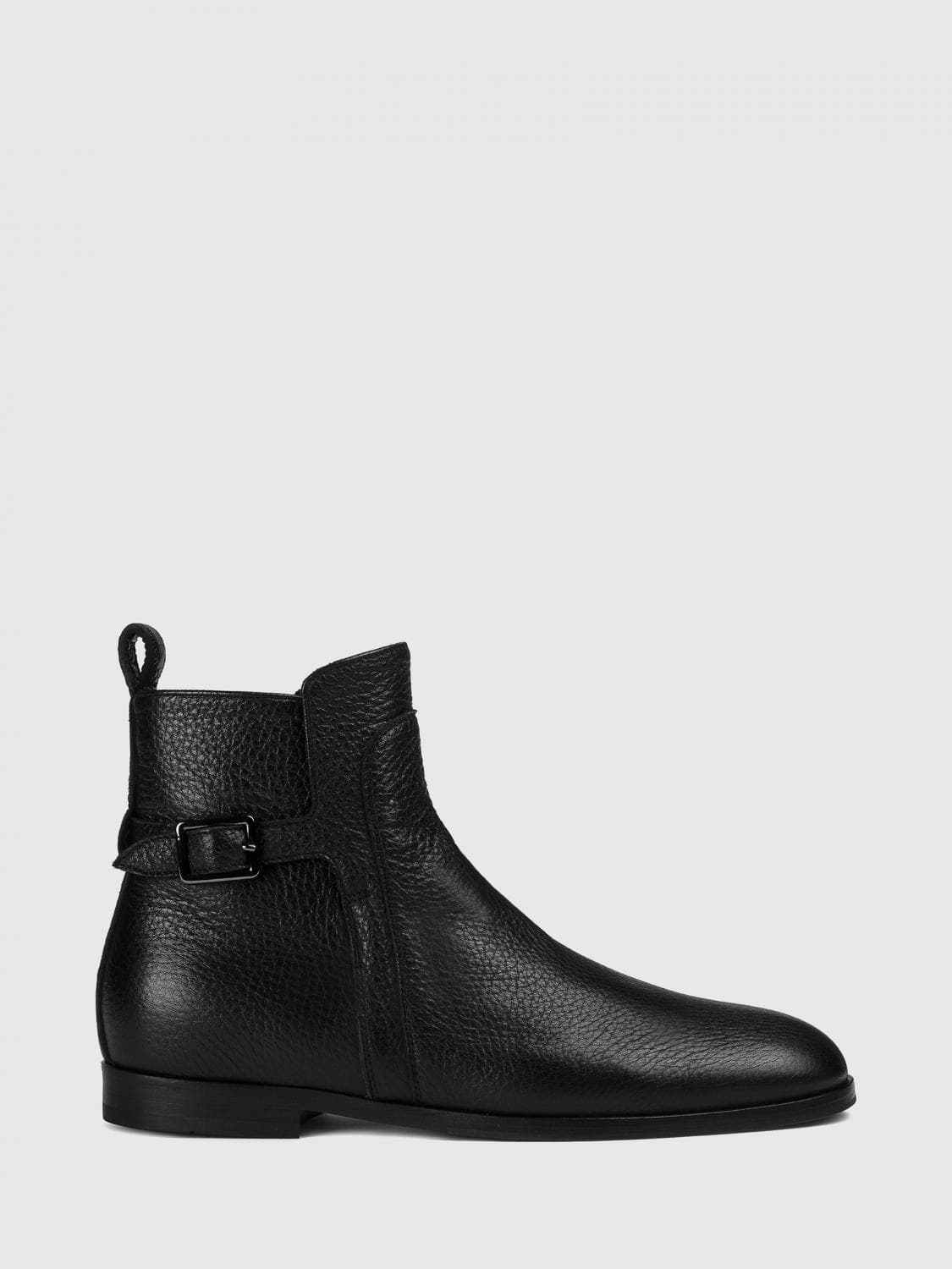 Doucal's Deerskin Ankle Boots with Side Zip and Round Toe