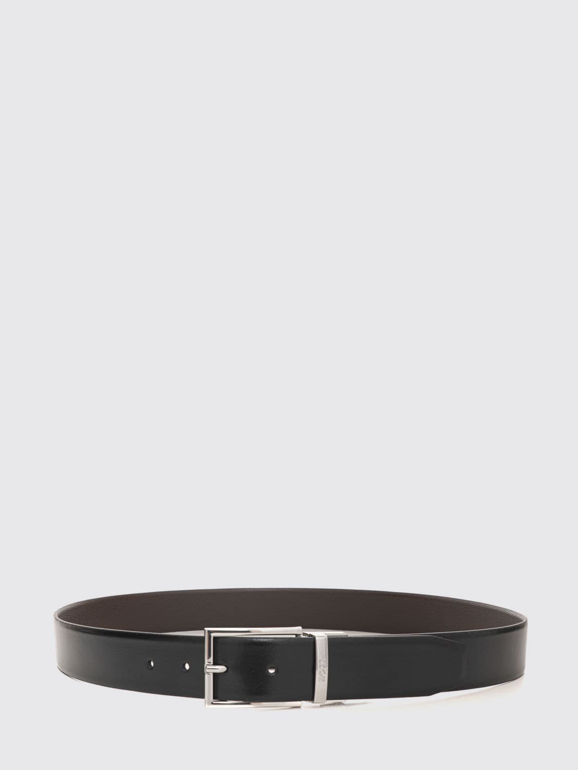 Boss Reversible Cowhide Leather Belt with Pin Buckle