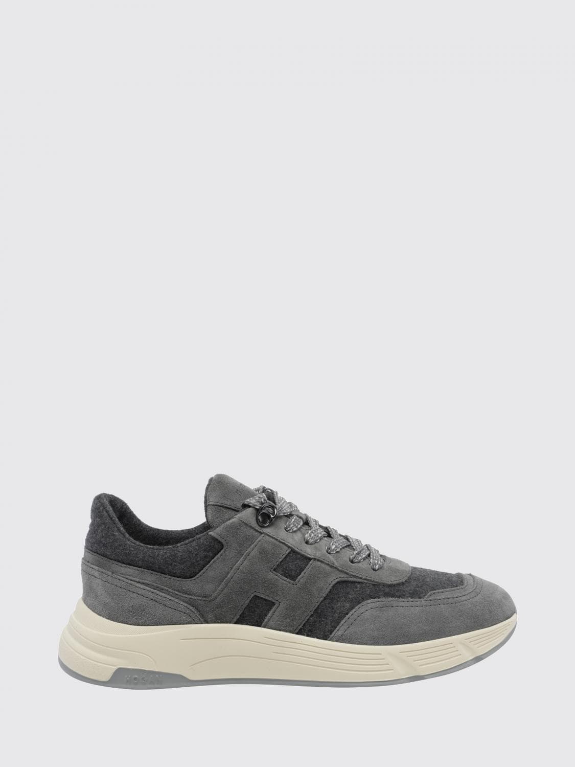 Hogan Hyperlight Wool Blend and Suede Sneakers with Side H Logo