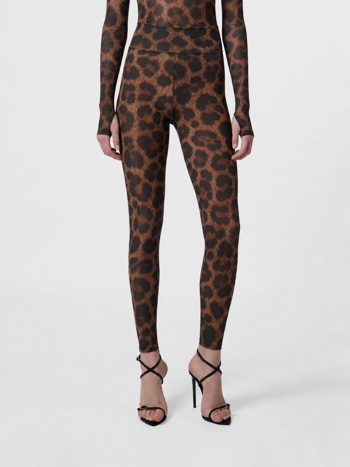 Philipp Plein Animal Print Jersey Skinny Fit Leggings with High Elasticated Waist