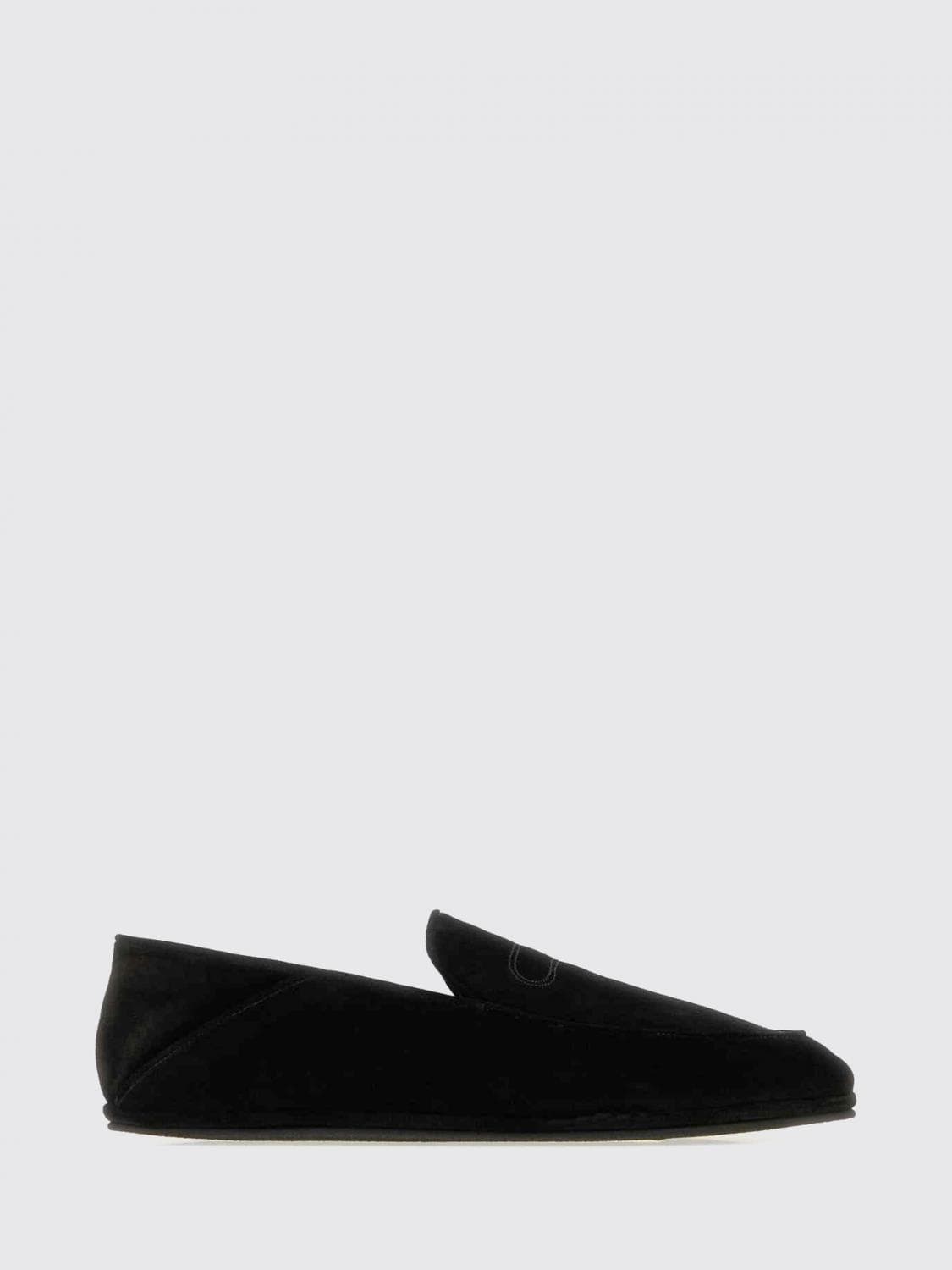 John Lobb Suede Loafers with Apron Toe and Rubber Sole