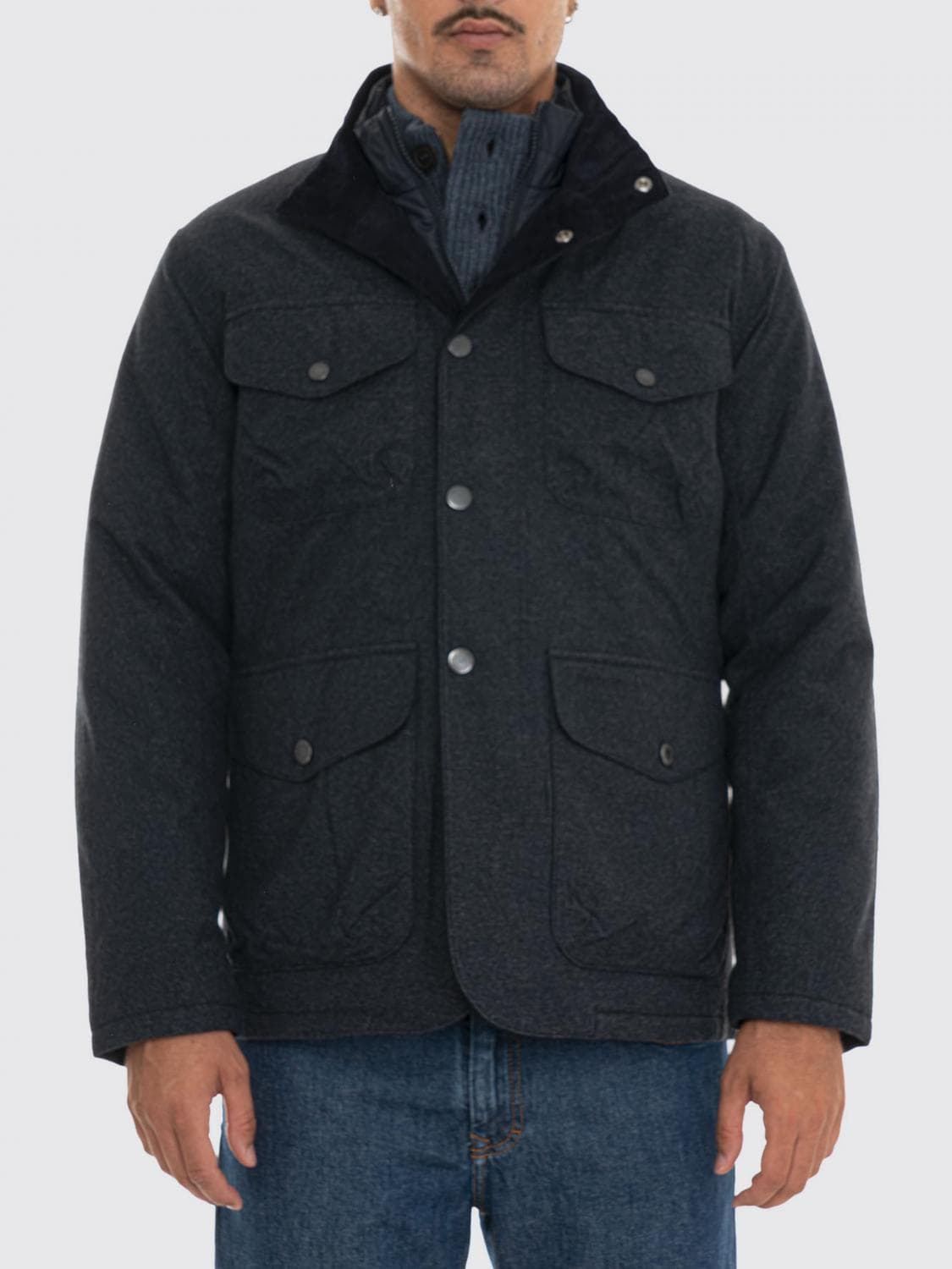 Barbour Ogston Short Polyester Parka with Padded Interior and High Neck