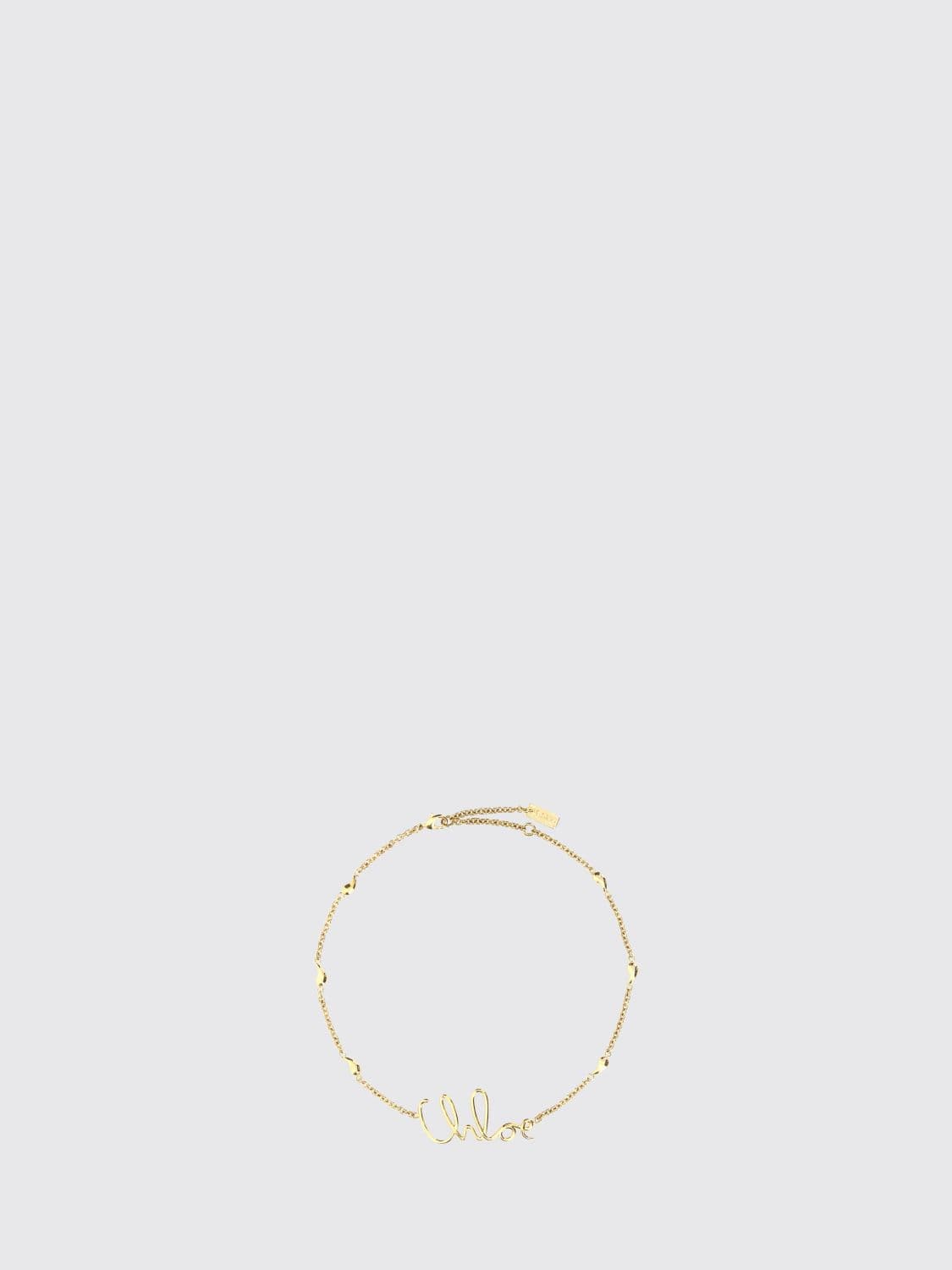 Chloé Iconic Adjustable Brass Bracelet with Lettering Logo